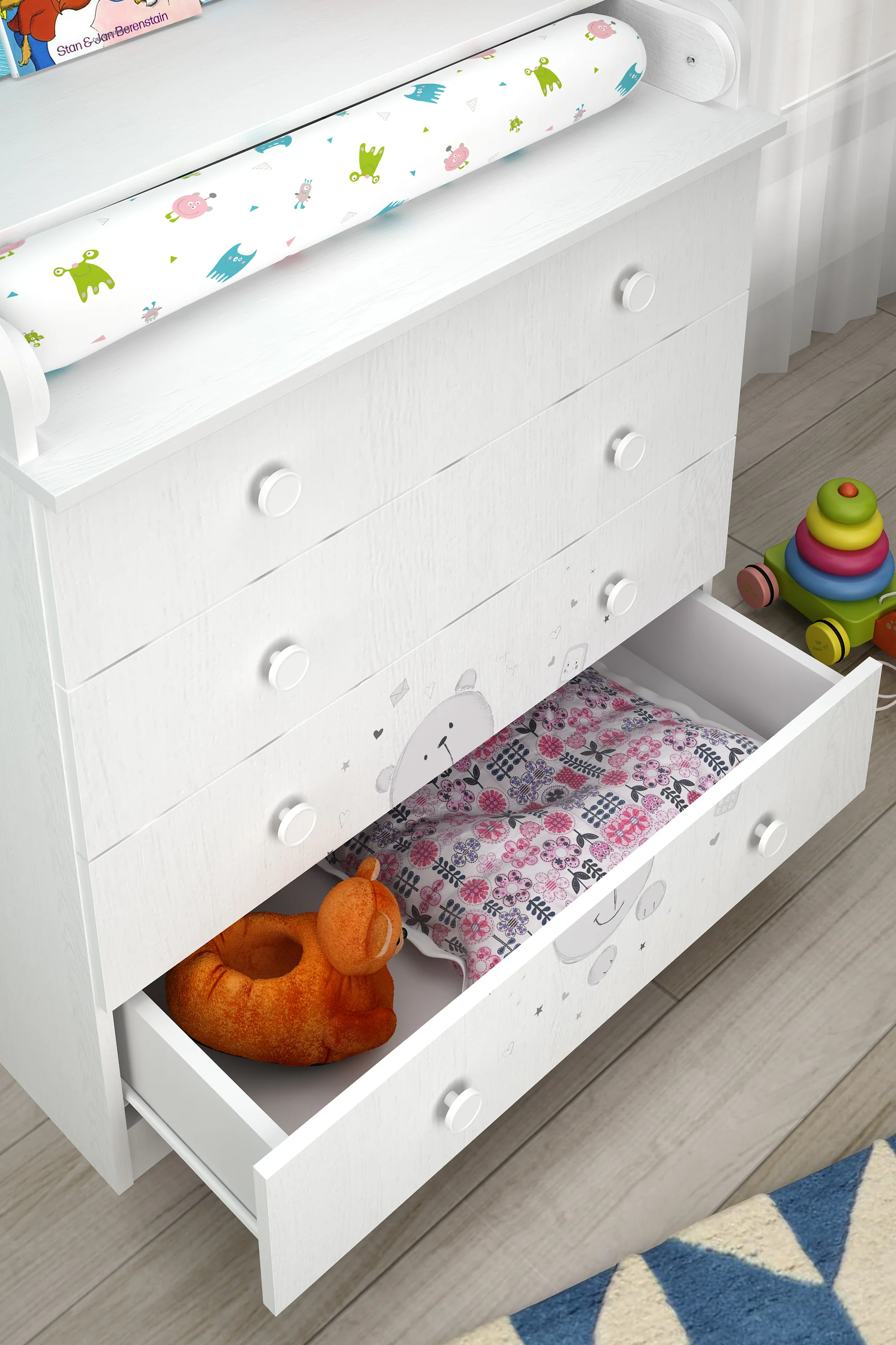 Changing Dresser 800 Shefa Kids, Teddy, White - Image 5