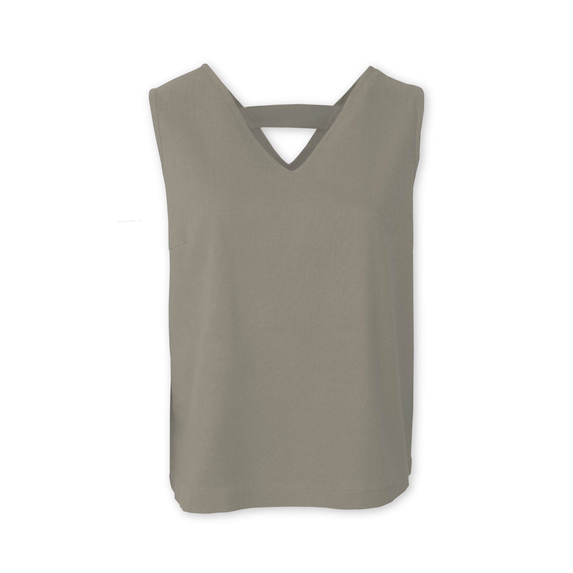 Charlotte West Linen Sleeveless Top - Stone Grey