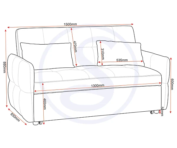 CHELSEA SOFA BED - SILVER GREY FABRIC - Image 6