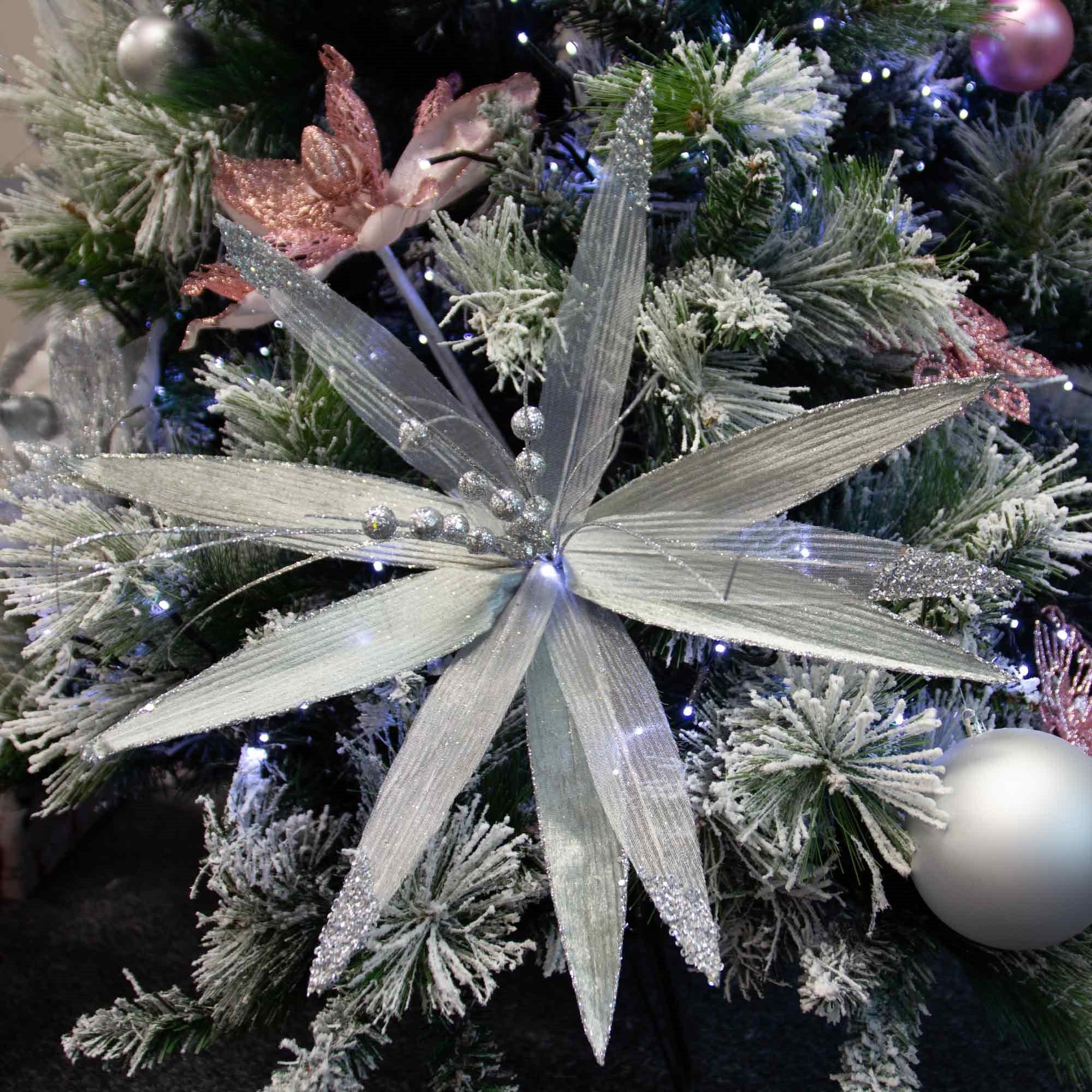 Christmas Sparkle Super Flower Decoration Glitter 45cm - Image 14