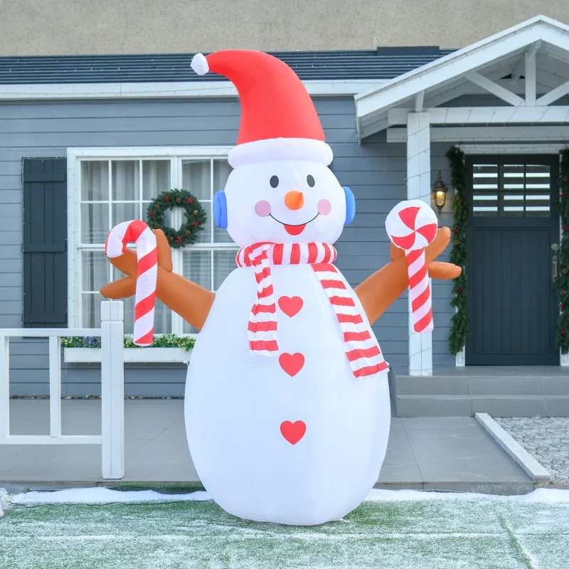 HOMCOM Rotating Christmas Inflatable Snowman, - Image 2