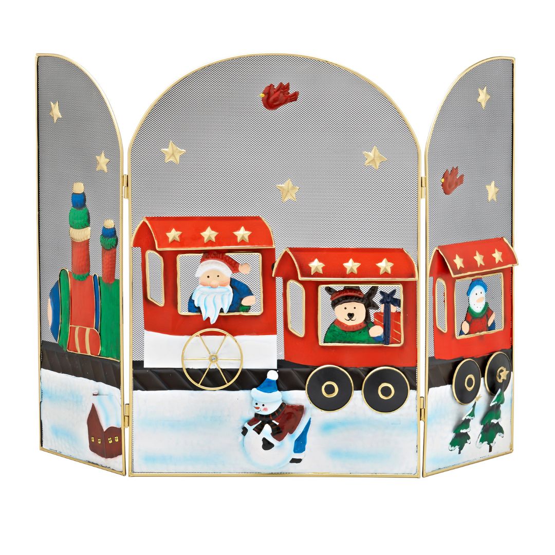 Christmas Workshop Fireguard 63CM with Train Design