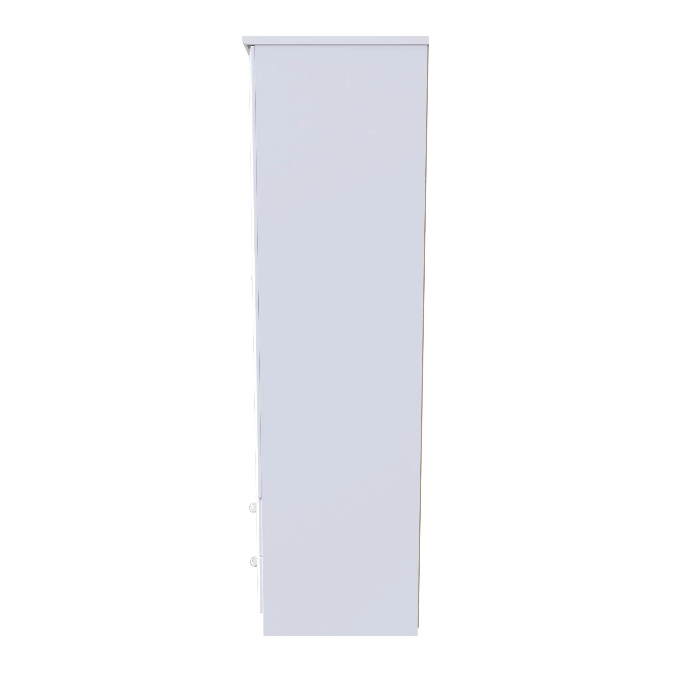 Clarence Ready Assembled 2 Door 2 Drawer Wardrobe in White Gloss & White - Image 2