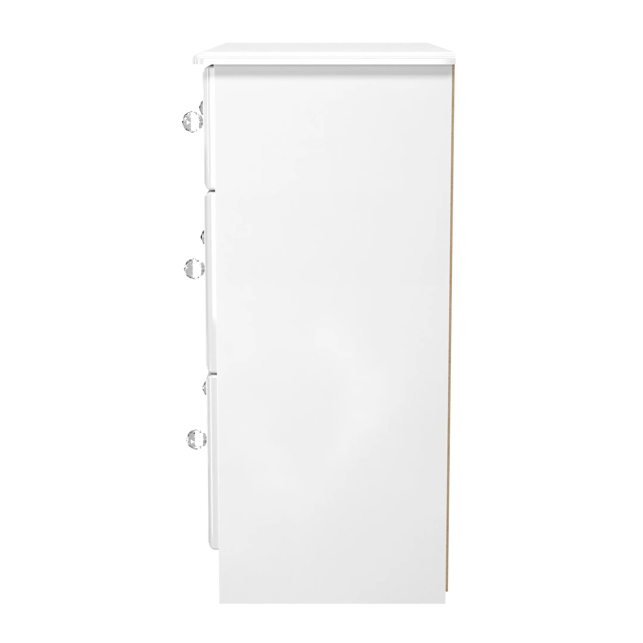 Clarence Ready Assembled 3 Drawer Deep Chest in White Gloss & White - Image 3