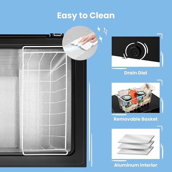 Comfee 99L Freestanding Chest Freezer with Digital Temperature Control - Image 5