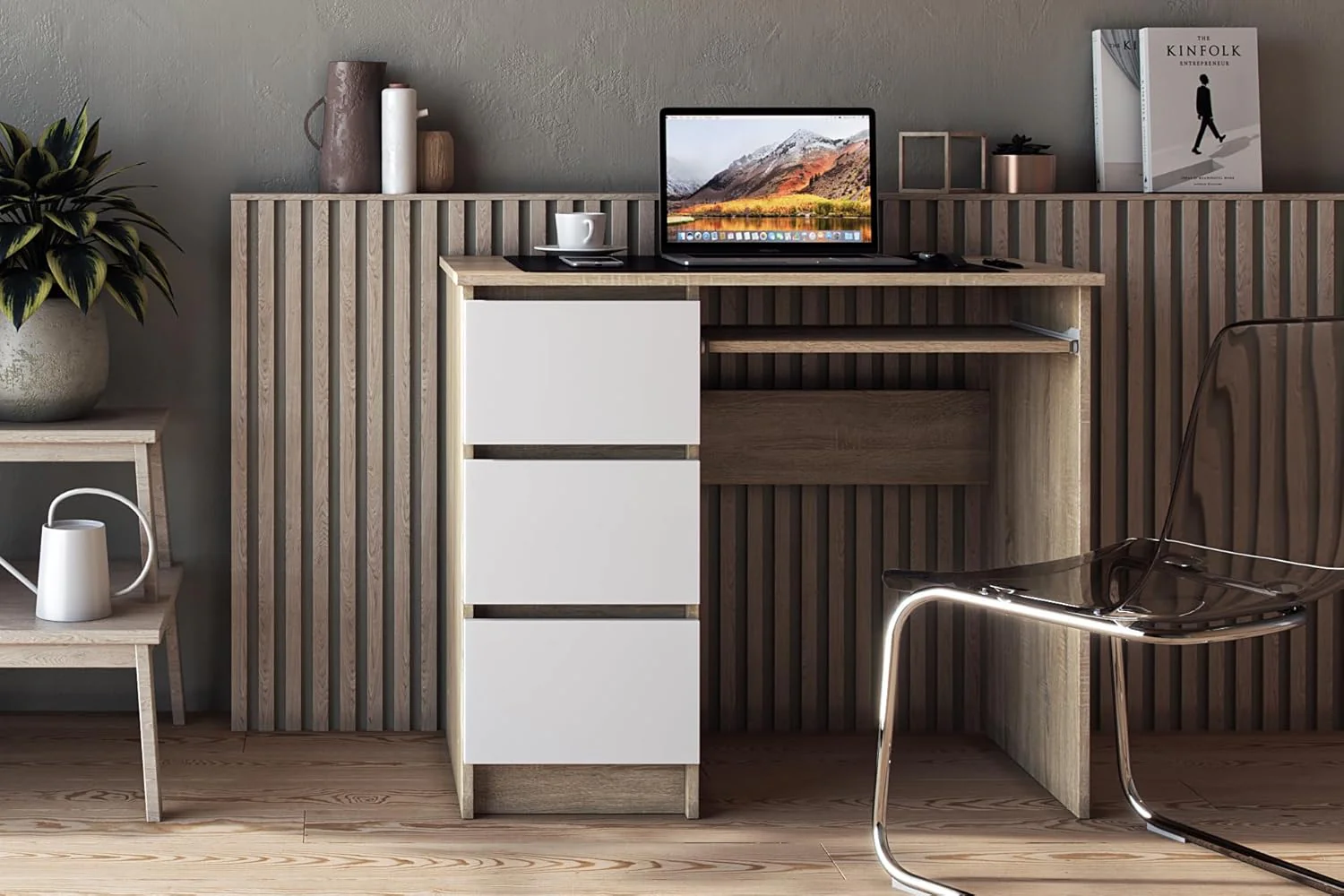 Computer Desk  Shefa Line Cina Sonoma Oak/White - Image 2