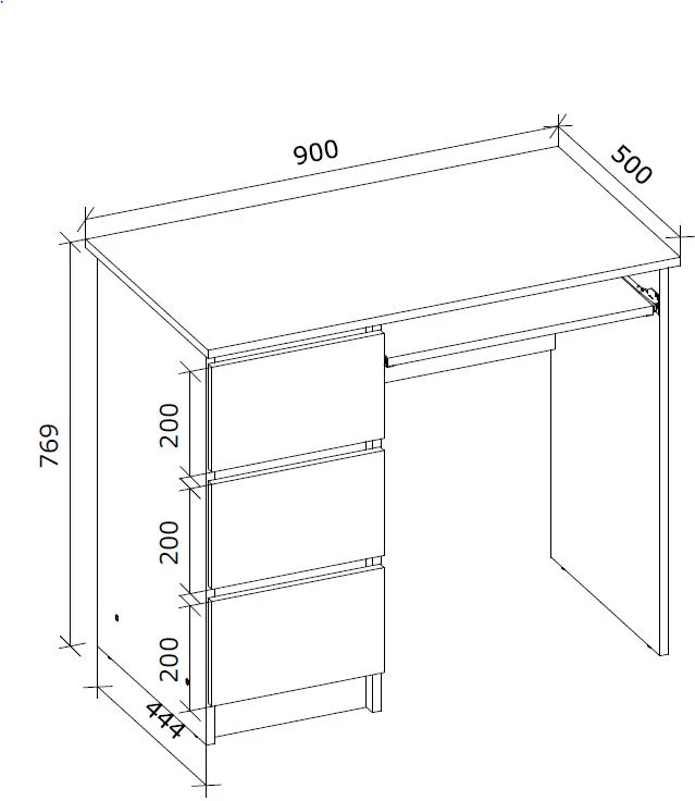 Computer Desk Shefa Line Cina White - Image 5