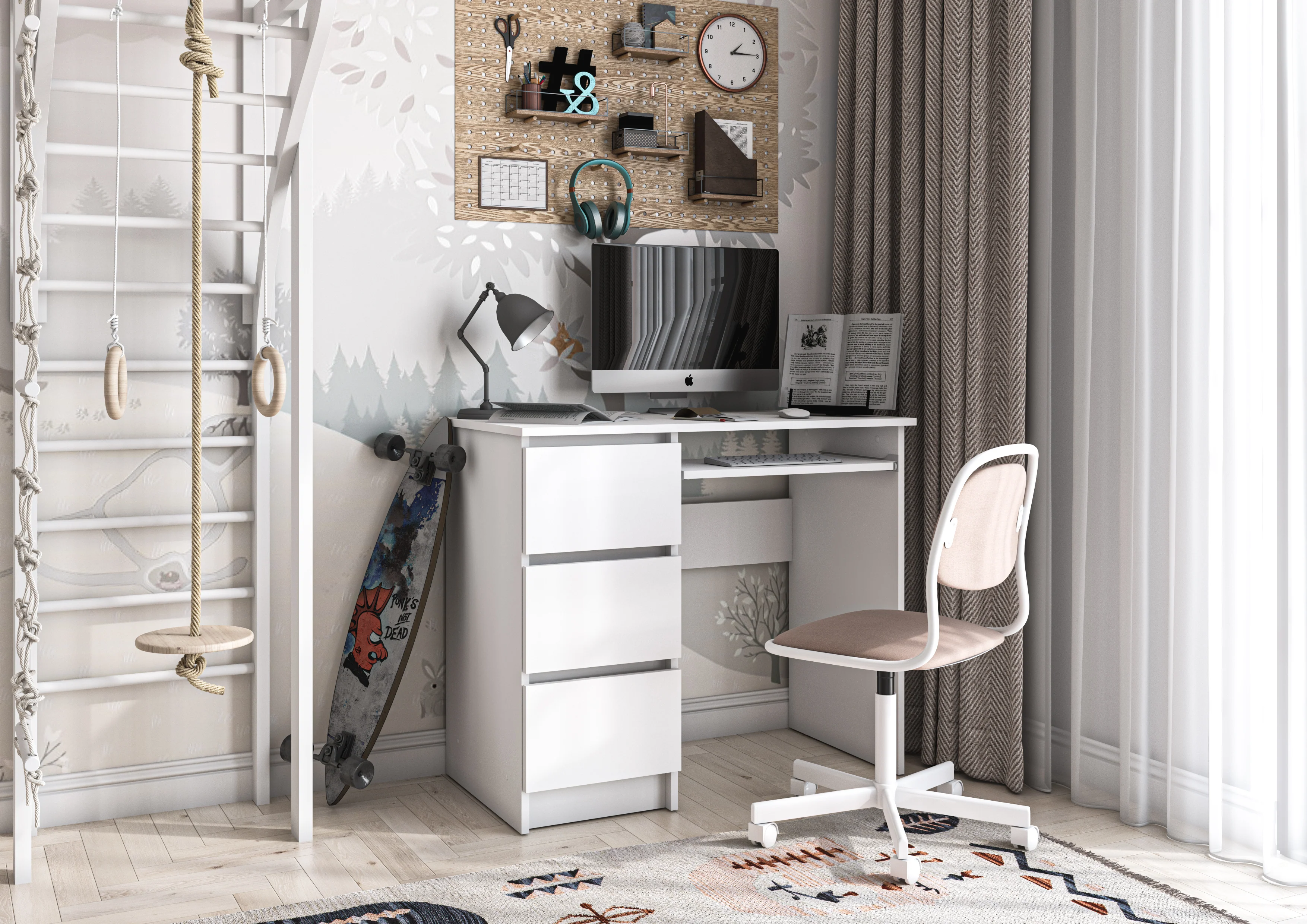 Computer Desk Shefa Line Cina White - Image 6