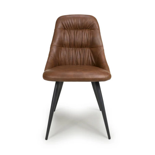 Corinth Leather Effect Tan Dining Chair - Image 4