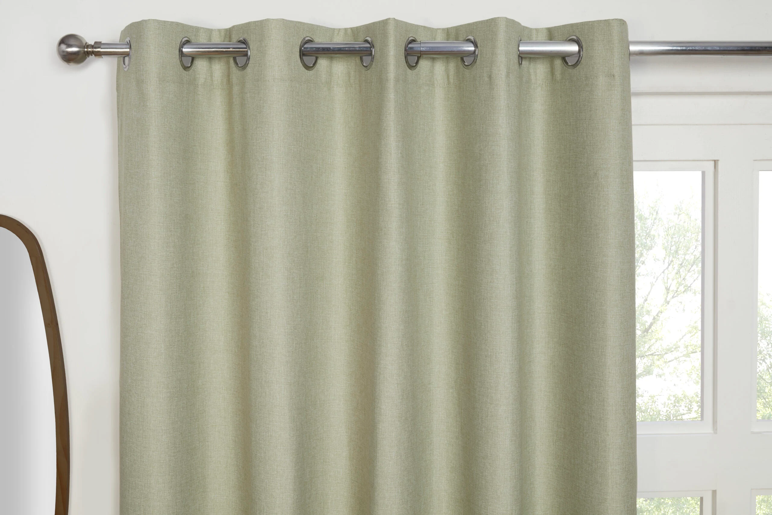 COSMOS GREEN EYELET CURTAINS - Image 2