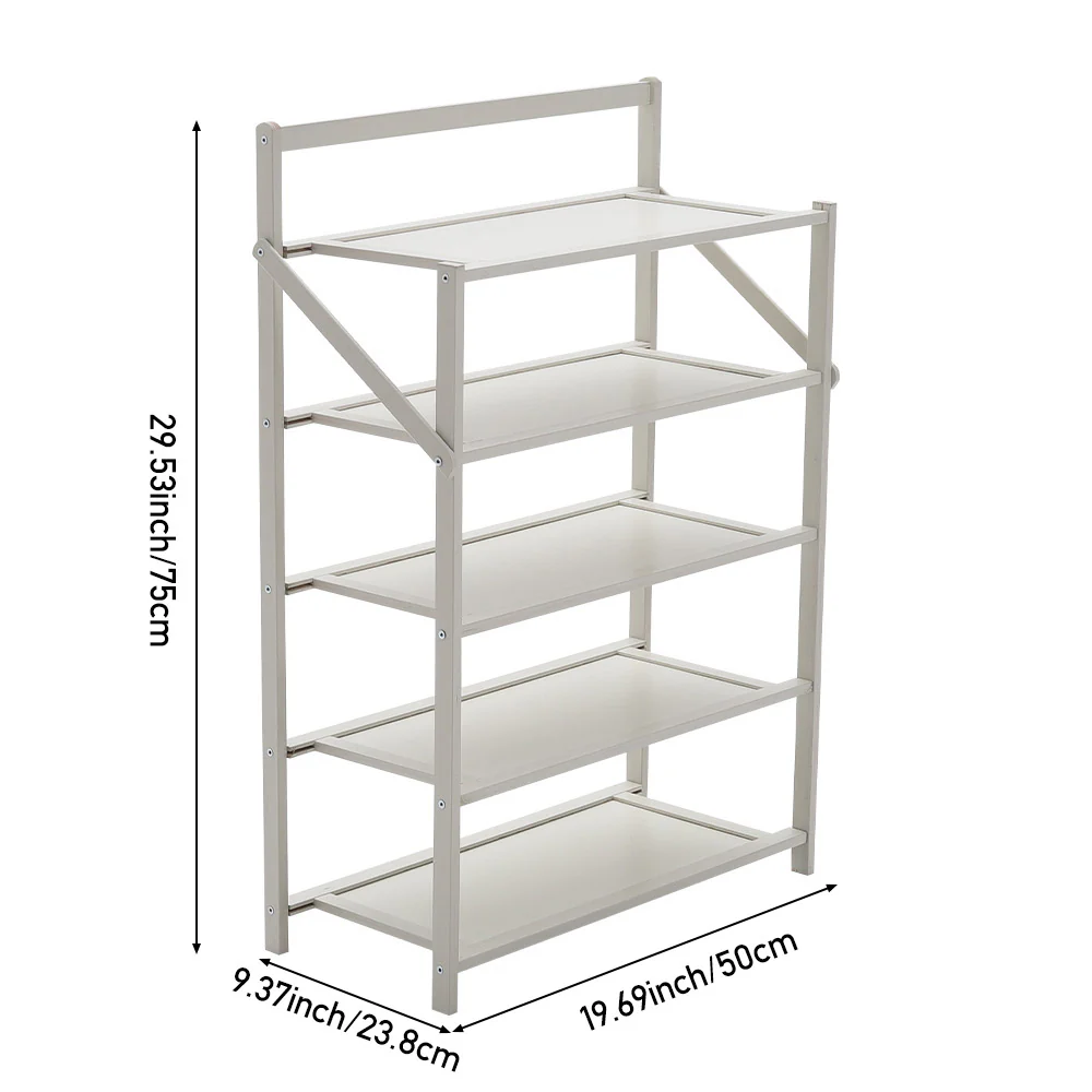 Cottonfy UK 5-Tier Foldable Bamboo Shoe Rack - Image 8