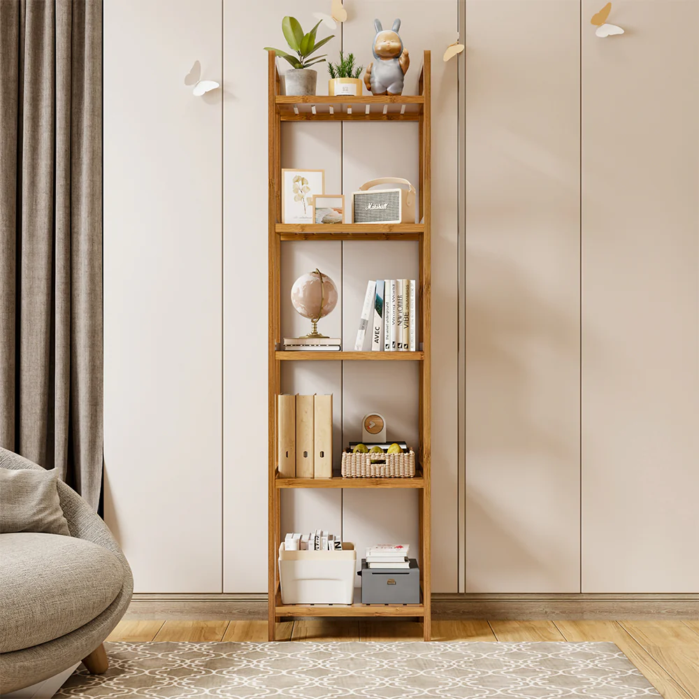 Cottonfy UK Bamboo Wood Bookshelf - Image 2