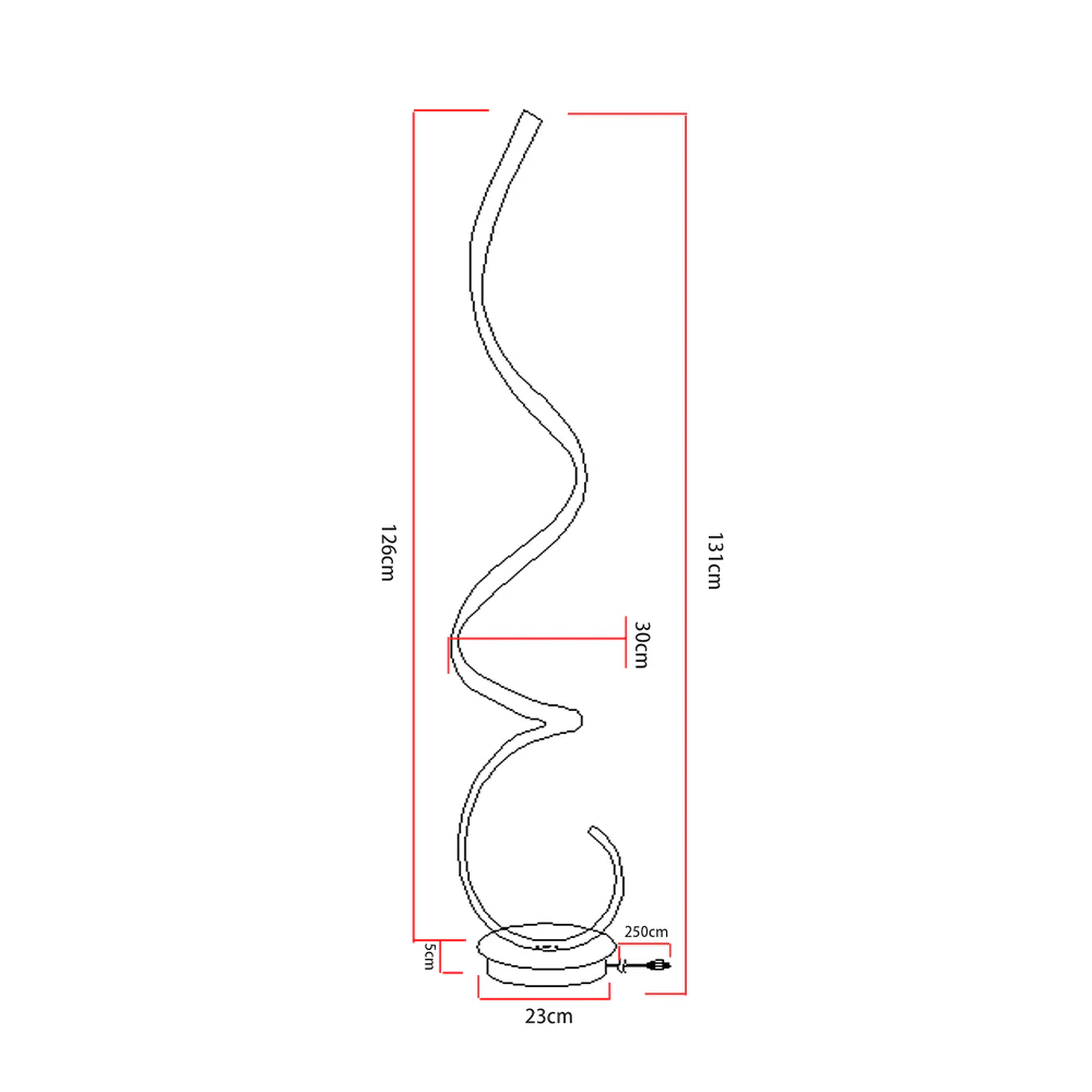Cottonfy UK Contemporary LED Spiral Floor Lamp - Image 8