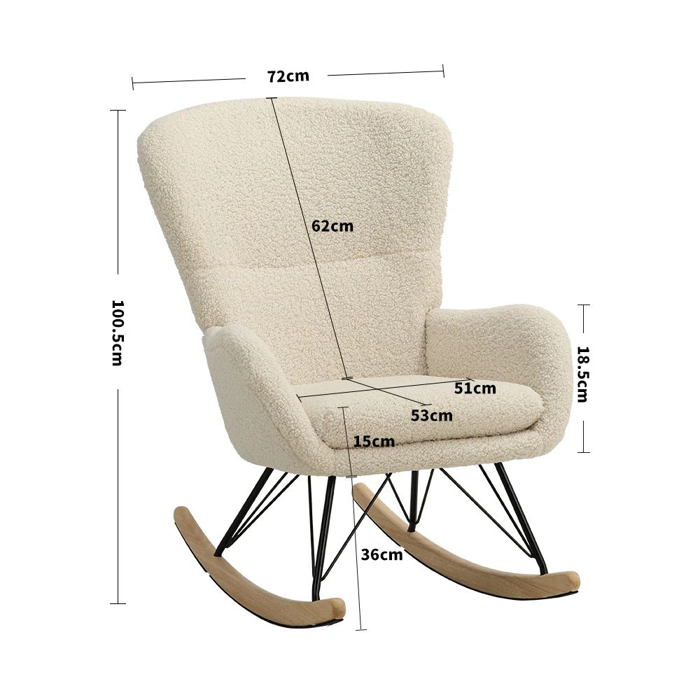 Cottonfy UK Fleece Rocking Chair With Removable Cushion - Image 8