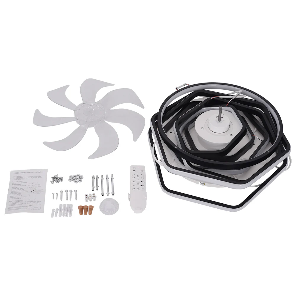 Cottonfy UK Geometric LED Ceiling Fan Light - Image 5