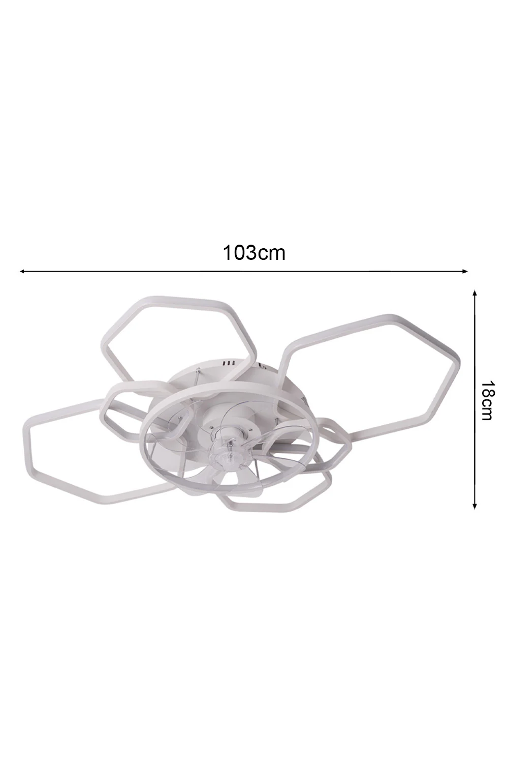 Cottonfy UK Geometrical Ceiling Mount LED Fan Light - Image 5