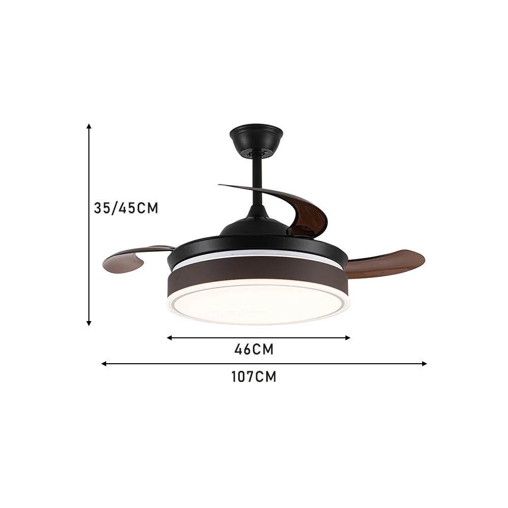 Cottonfy UK Retractable Blade Ceiling Fan with Light - Image 7