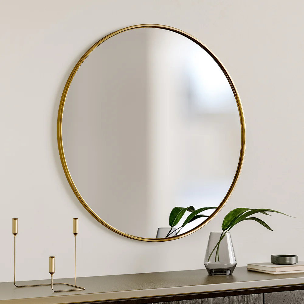 Cottonfy UK Round Bathroom Framed Mirror Wall Hanging - Image 10