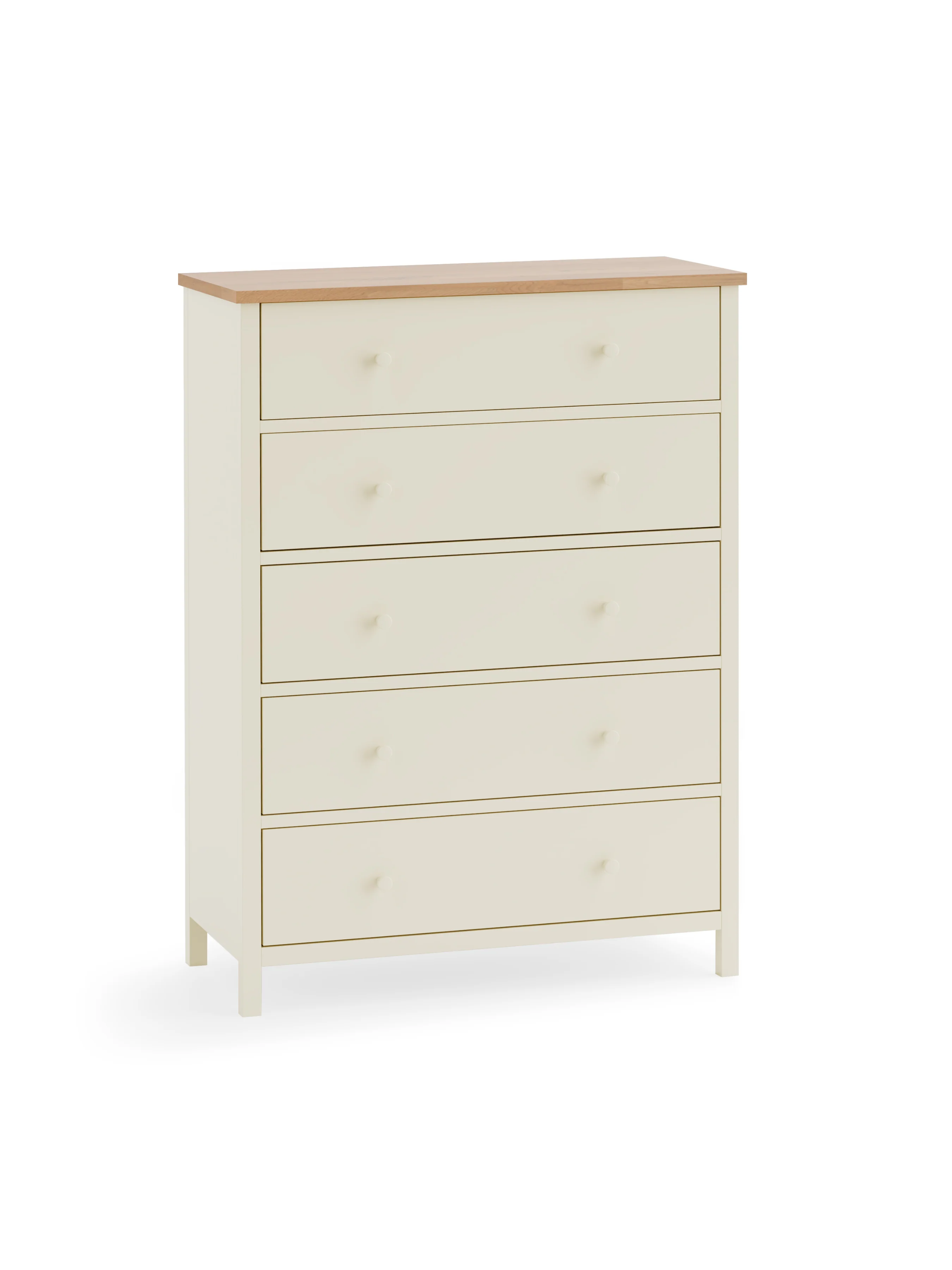 Rowan 5 Drawer Wide Chest - Ivory And Oak - Image 2