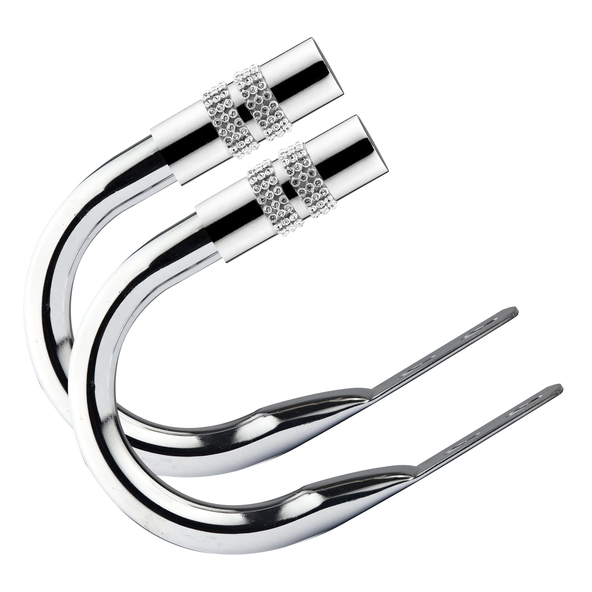 Diamante - Pair of Holdaback Tiebacks with End Finials in Matt Black - Image 11