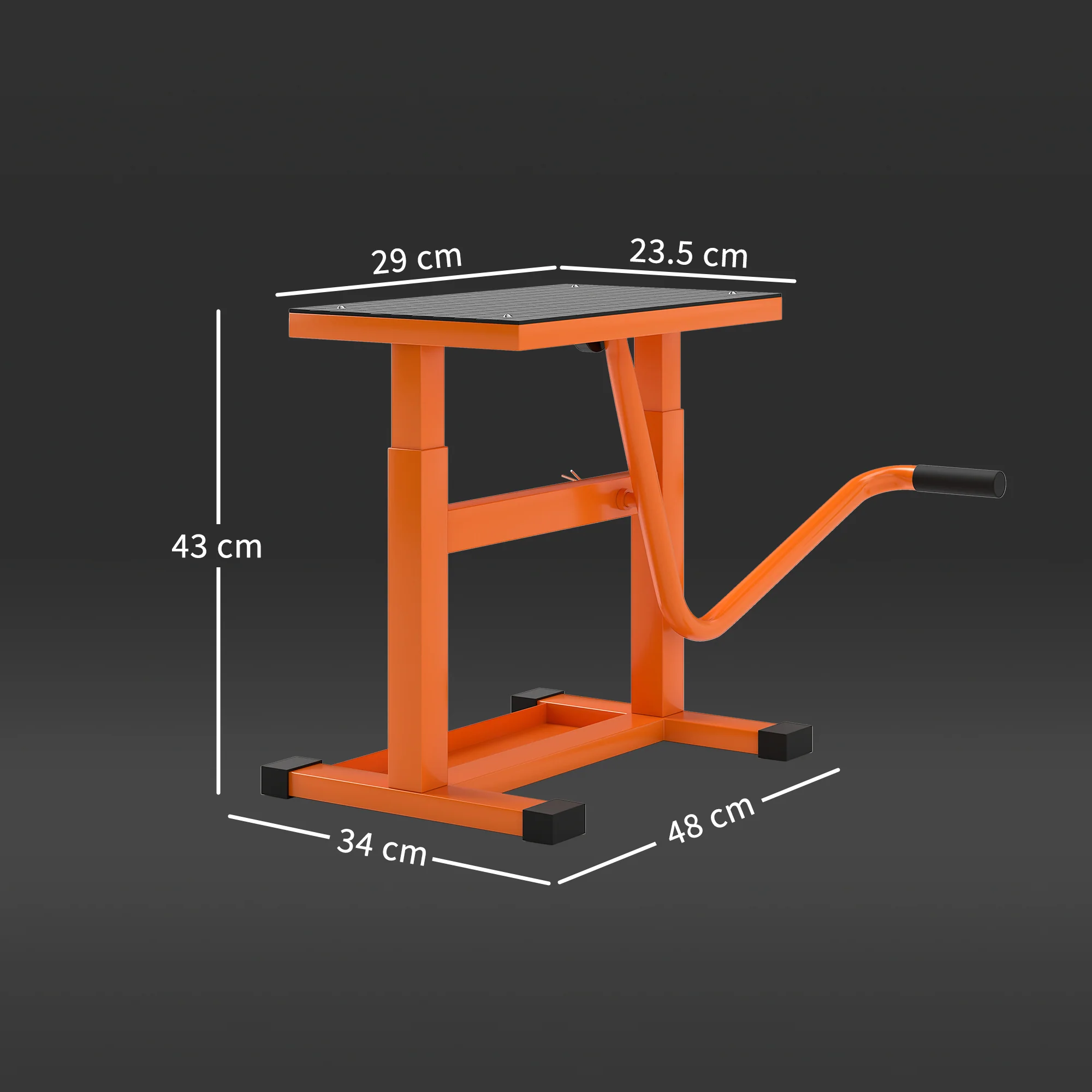 DURHAND 150KG Steel Motorbike Manual Jack Lift Rubber Platform Crank Lift - Image 5