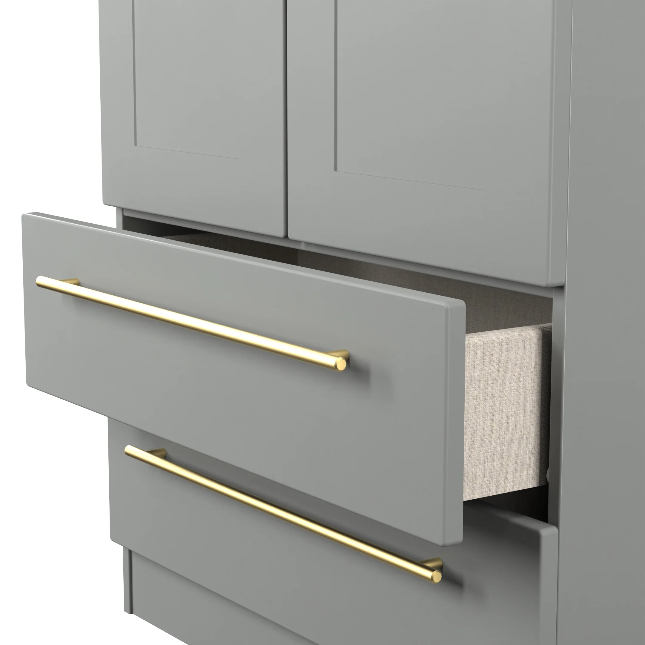 Ealing Ready Assembled 2 Door 2 Drawer Wardrobe in Dusk Grey - Image 6
