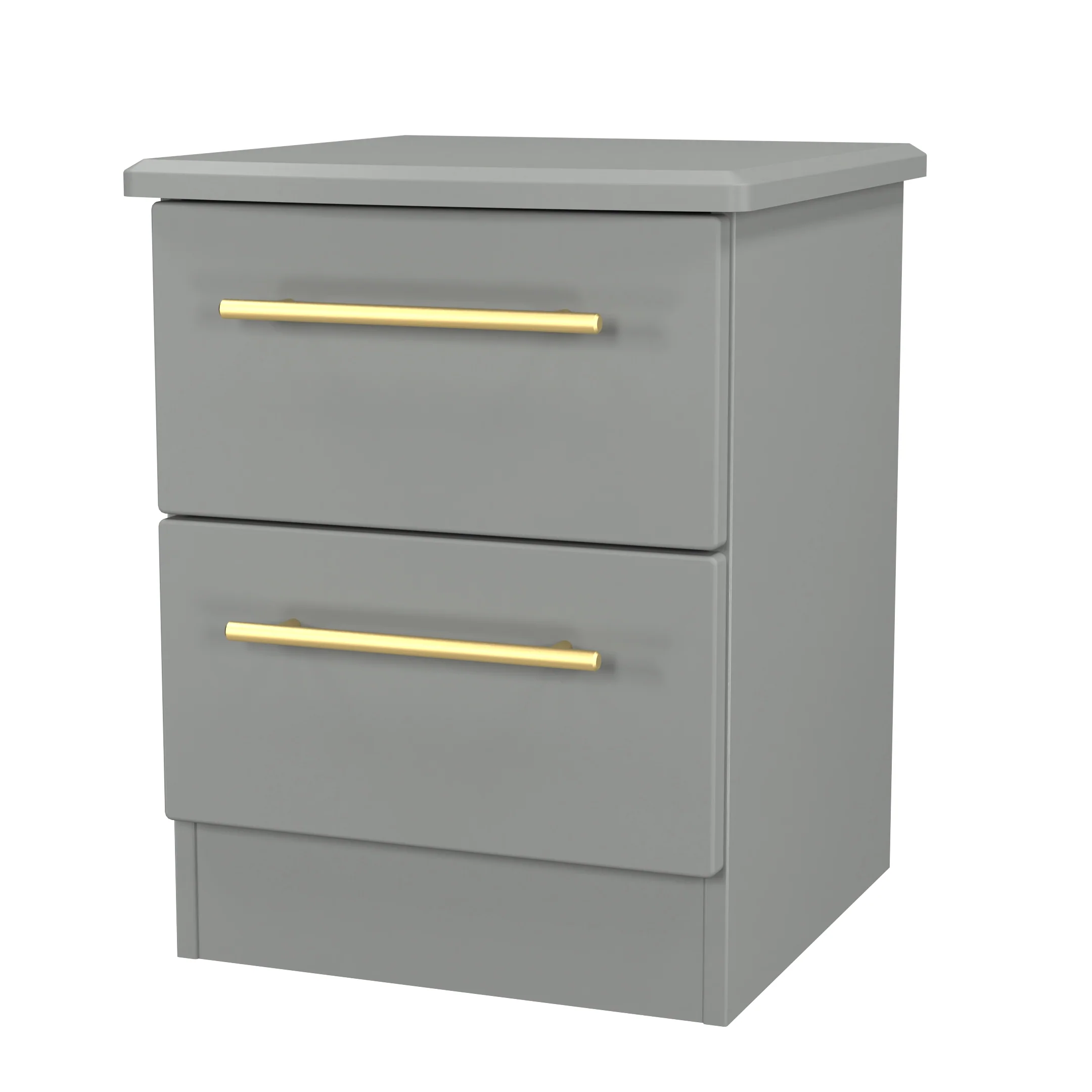 Ealing Ready Assembled 2 Drawer Bedside Cabinet in Dusk Grey - Image 3