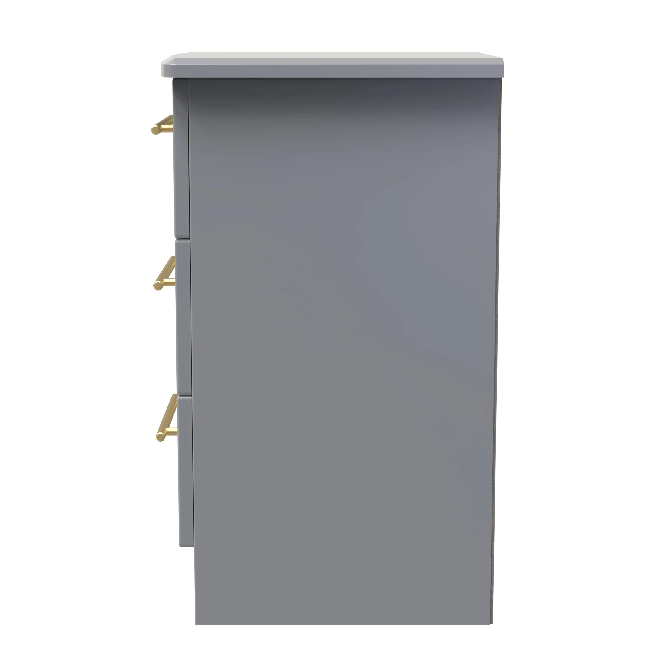 Ealing Ready Assembled 3 Drawer Bedside Cabinet in Dusk Grey - Image 3