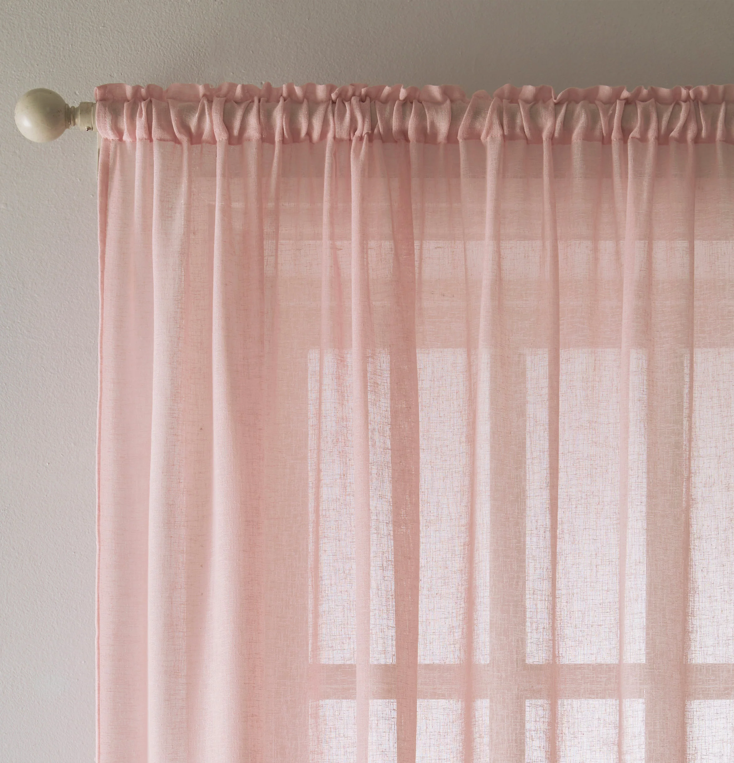 Eden Blush Pink 100% Recycled Plain Voile Panel - Pair - Image 2