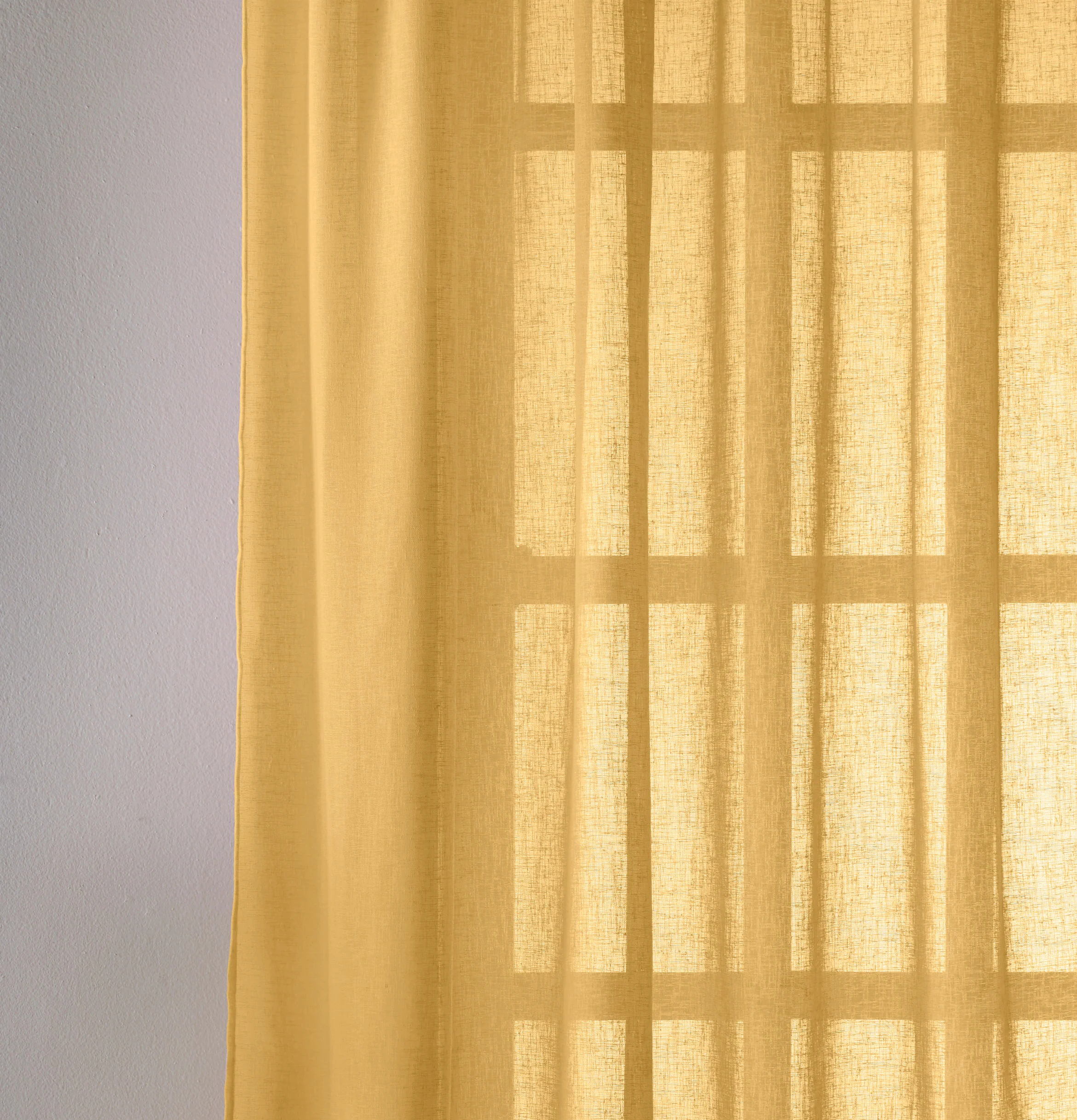 Eden Ochre 100% Recycled Plain Voile Panel - Pair - Image 3