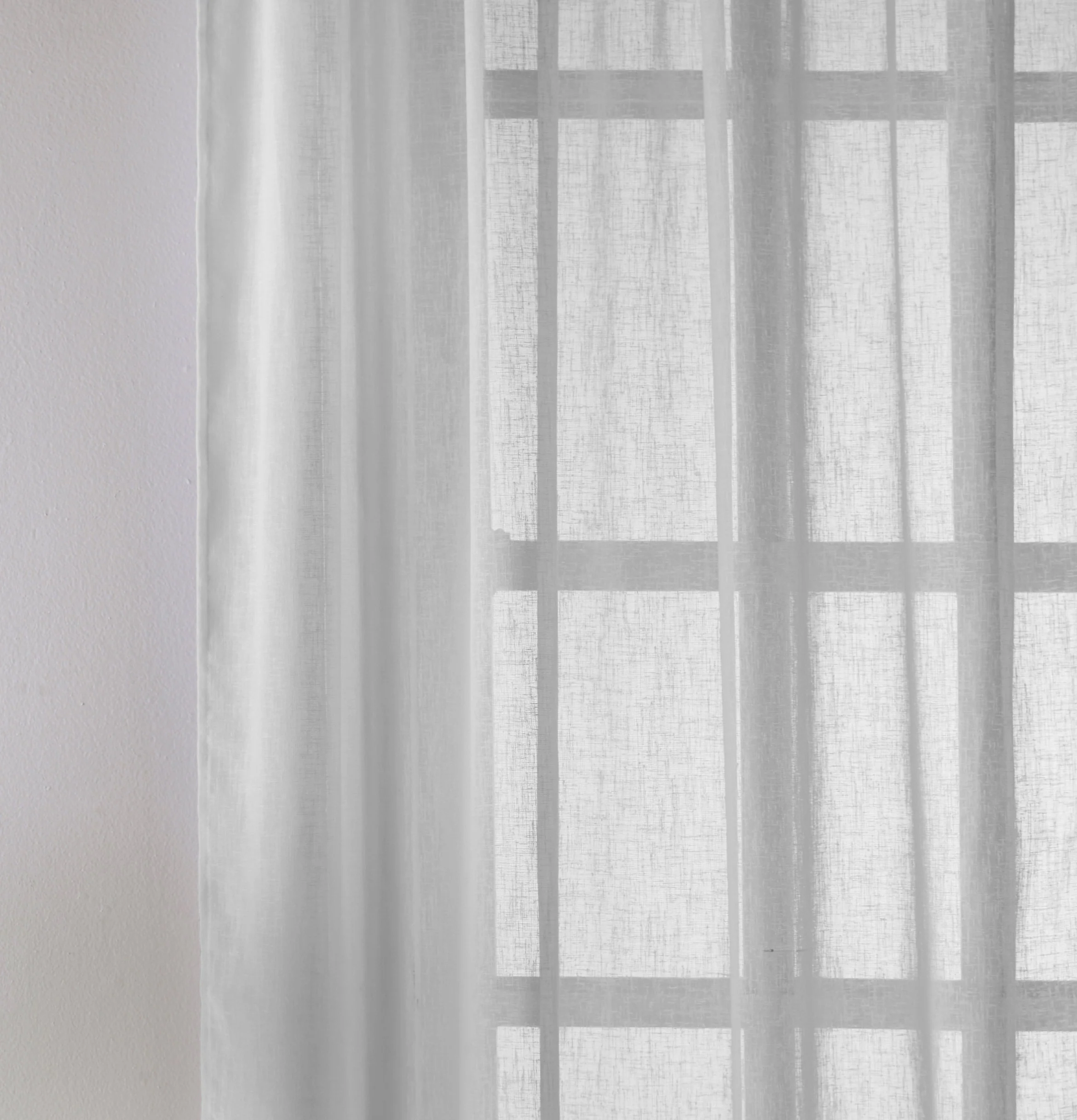 Eden Silver 100% Recycled Plain Voile Panel - Pair - Image 3