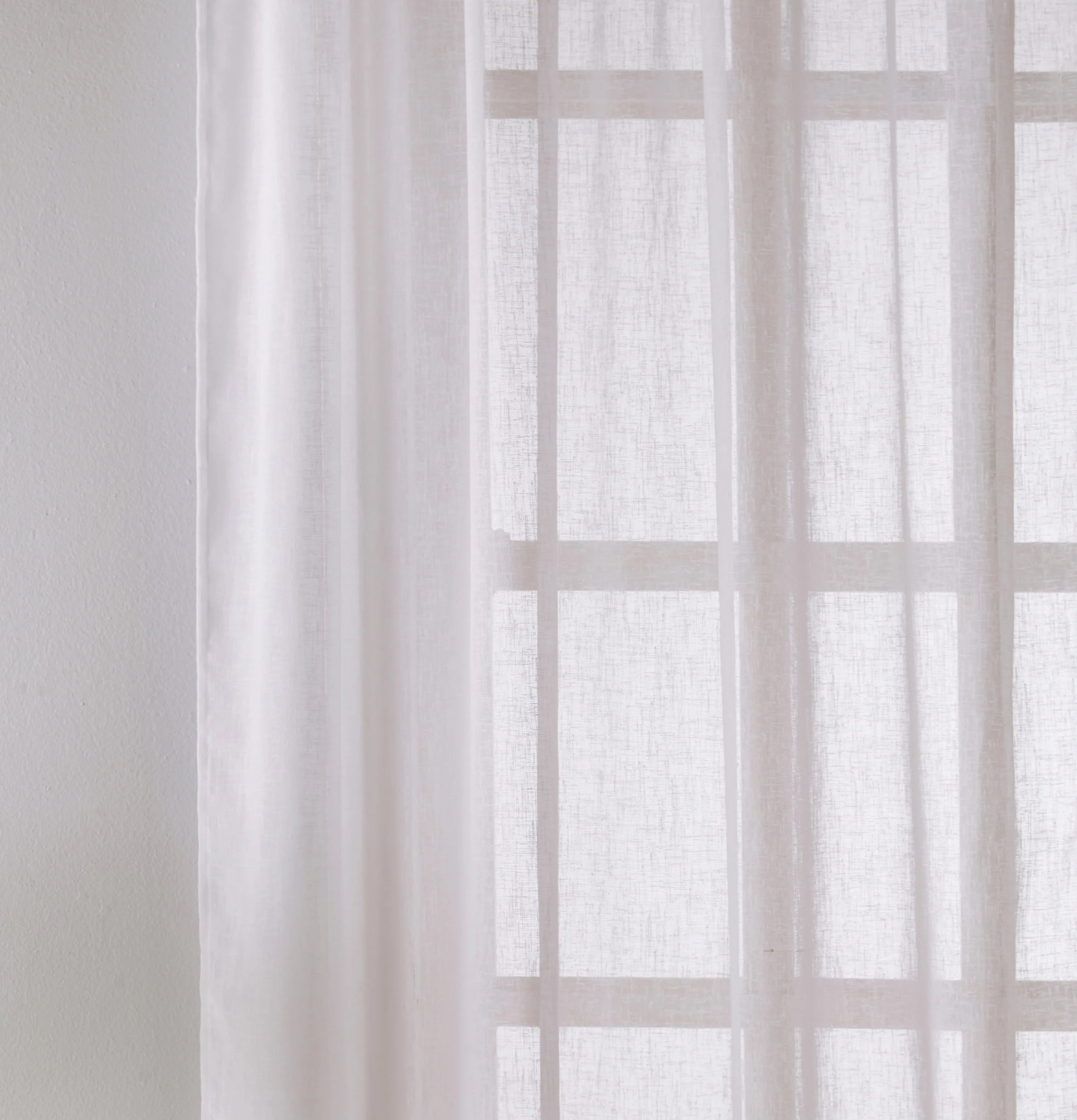 Eden White 100% Recycled Plain Voile Panel - Pair - Image 3