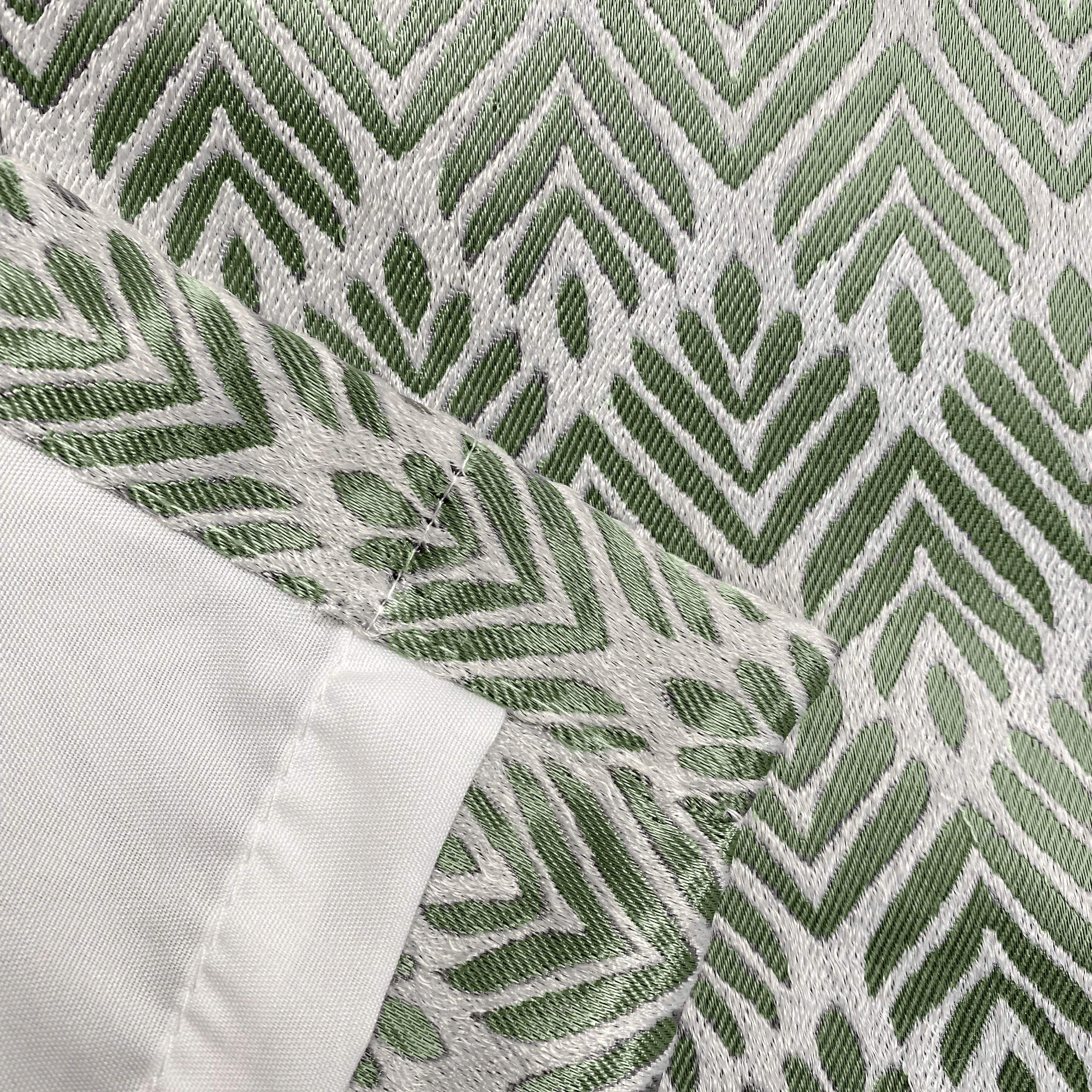 Enhanced Living Aspen Green Chevron Pattern Eyelet Thermal Noise Reducing Room Darkening Curtains - Pair - Image 5
