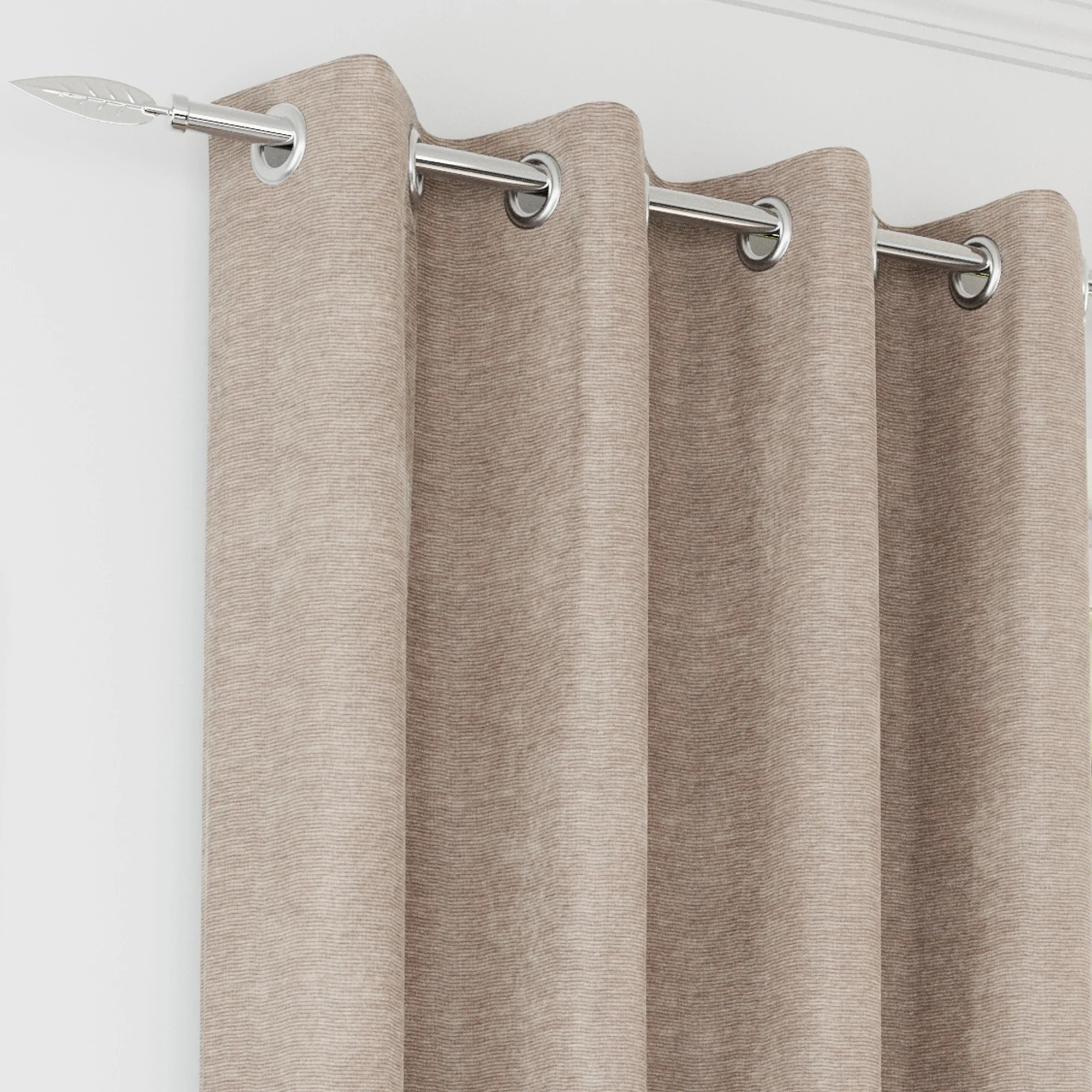 Enhanced Living Knightsbridge 100% Blackout, Thermal Sand Curtains With Eyelet Header - Pair - Image 2