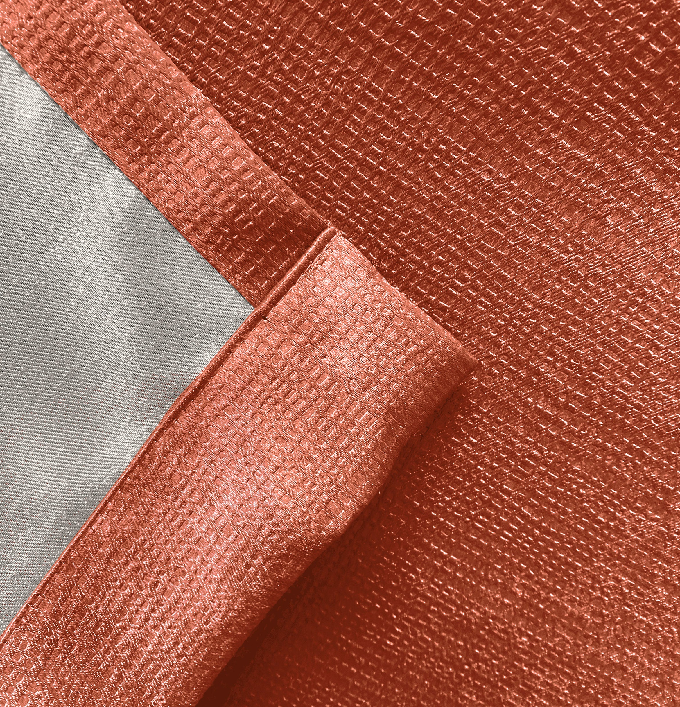 Enhanced Living Matrix Orange Tape Top Thermal Noise Reducing Dim Out Curtains - Pair - Image 5