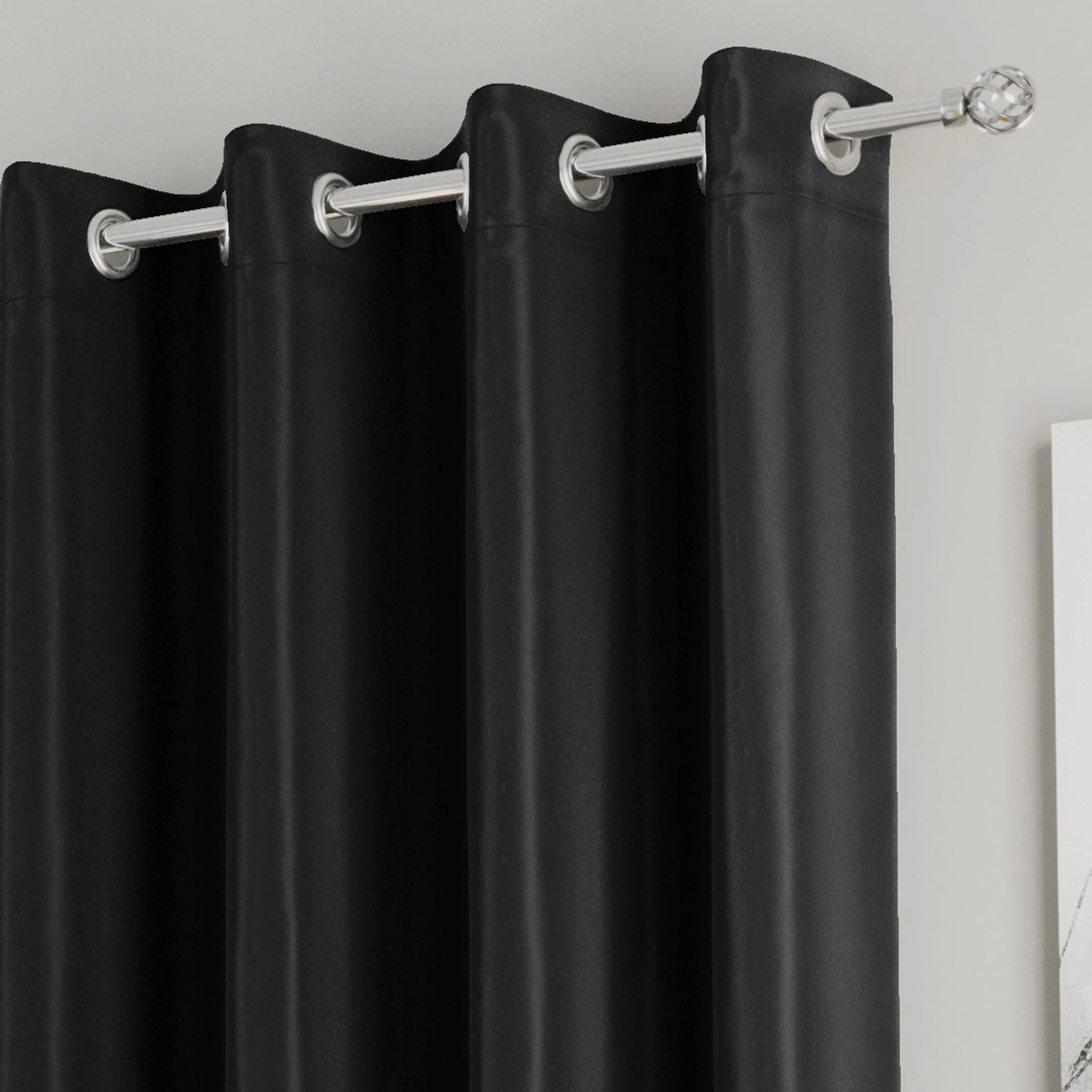 Enhanced Living Nightfall Plain Supersoft Navy Thermal Blockout Single Eyelet Door Curtain 168x214cm - Image 11