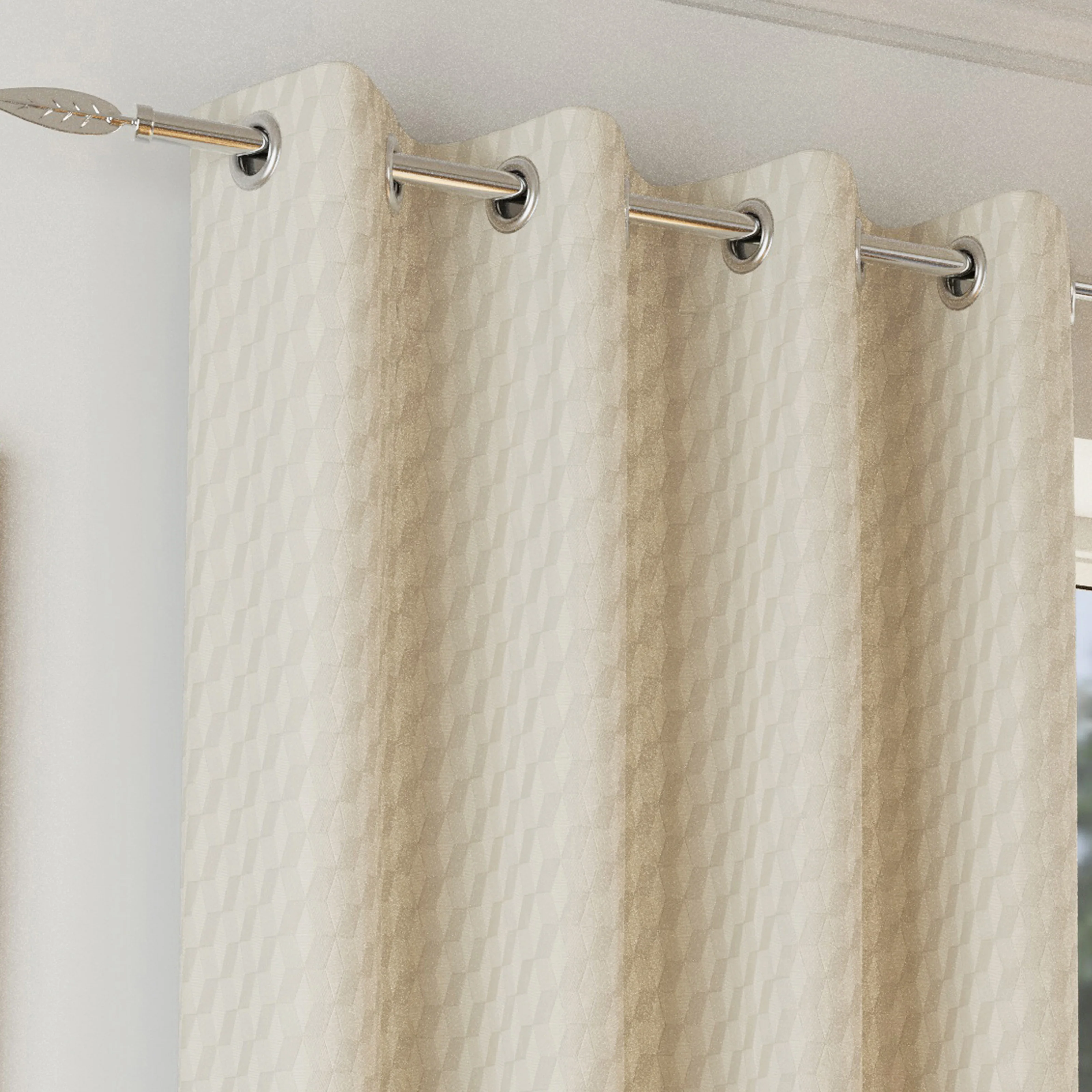 Enhanced Living Tokyo Cream Eyelet Thermal Noise Reducing Dim Out Curtains - Pair - Image 3