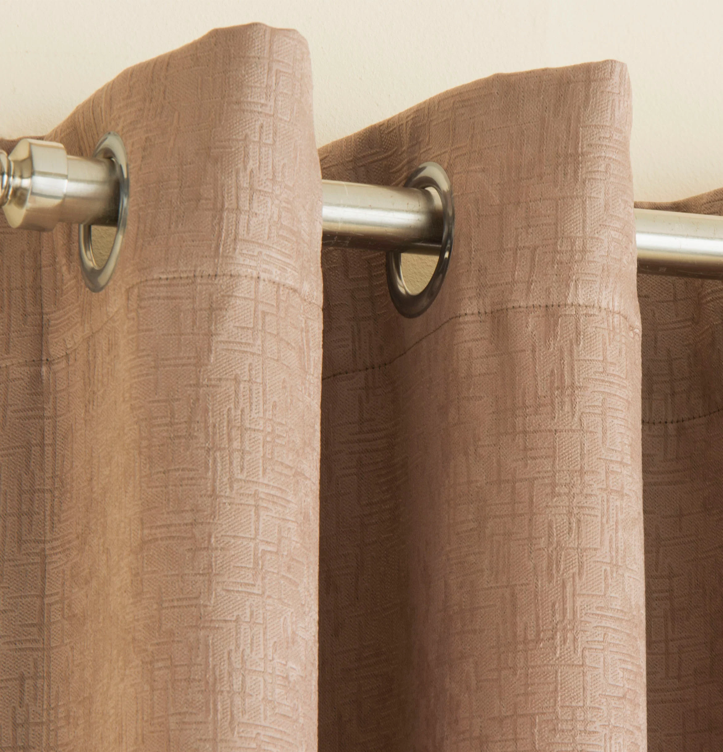 Enhanced Living Vogue Latte Natural Eyelet Thermal Noise Reducing Dim Out Curtains - Pair - Image 3
