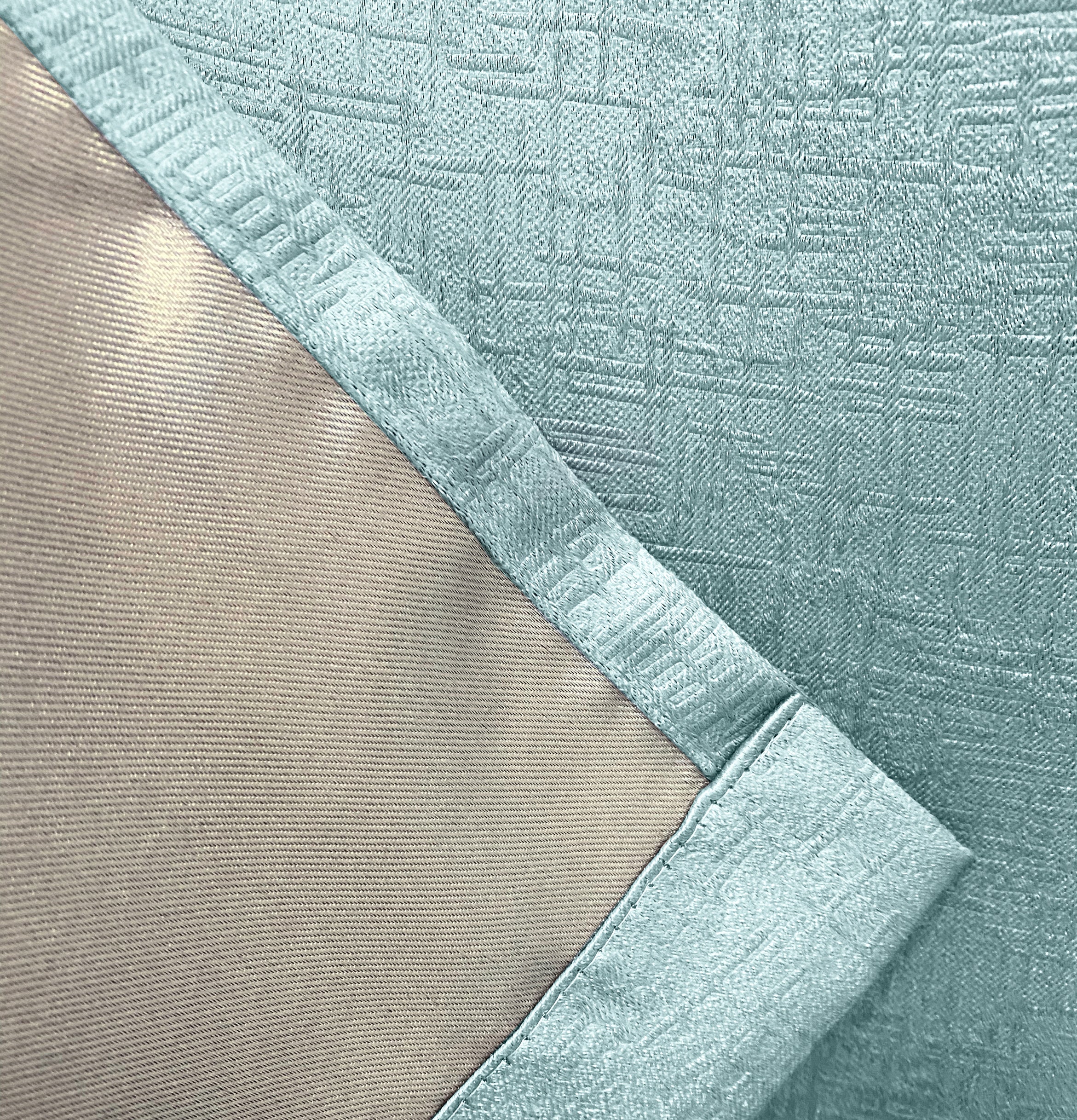 Enhanced Living Vogue Sky Blue Eyelet Thermal Noise Reducing Dim Out Curtains - Pair - Image 5