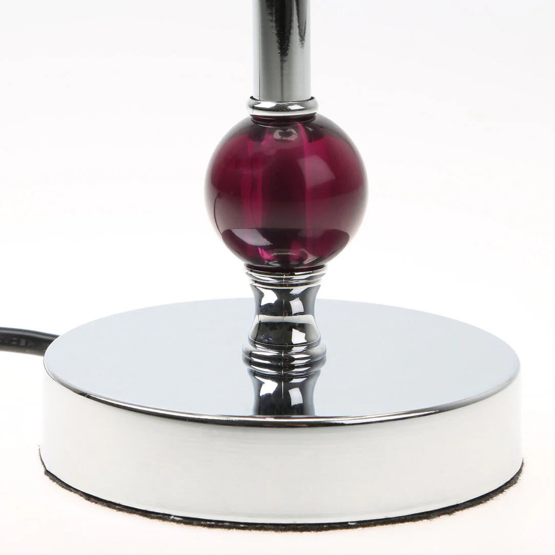 Evaine Chrome Table Lamp with Purple Shade - Image 5