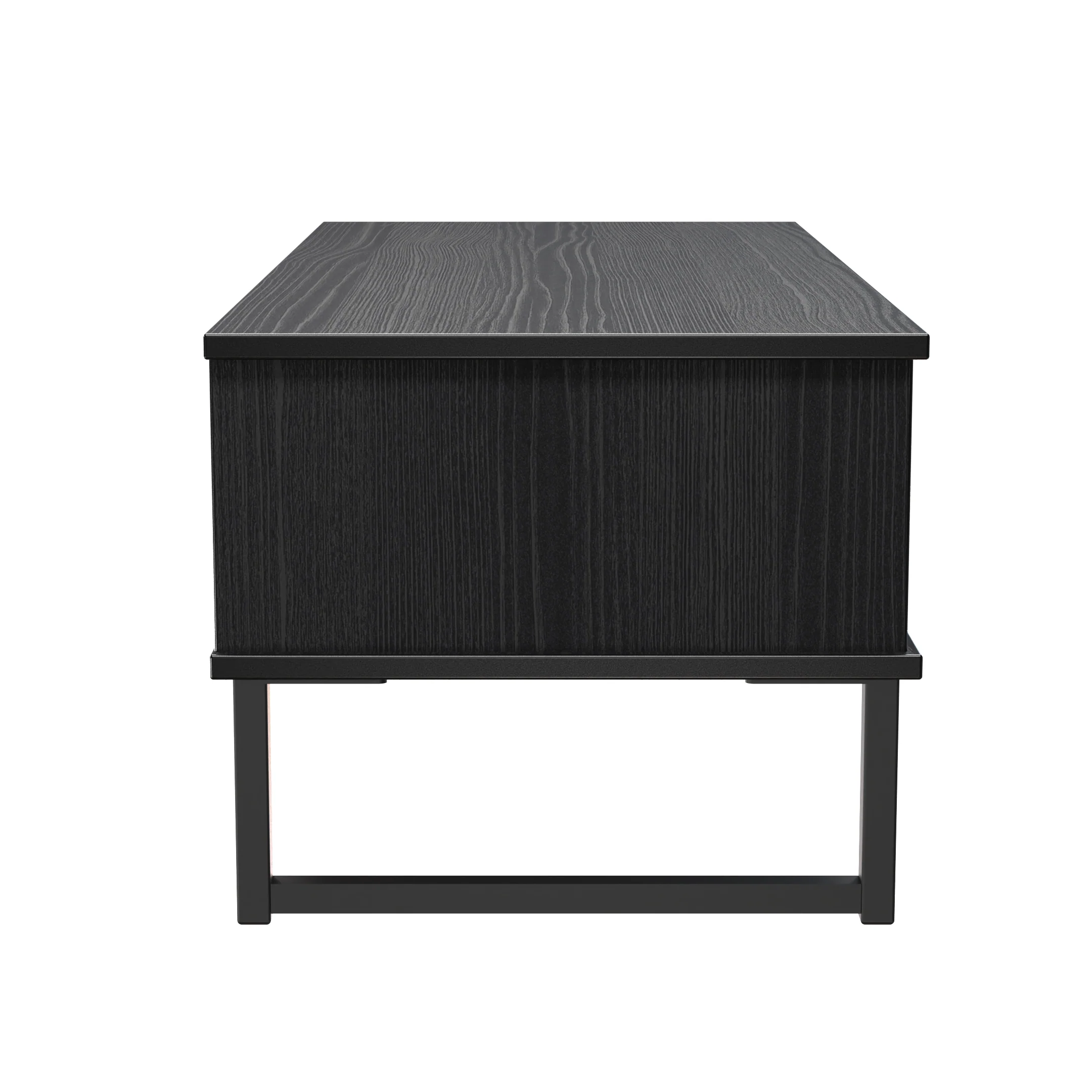 Fluted 1 Drawer Coffee Table in Black Ash - Ready Assembled - Image 3