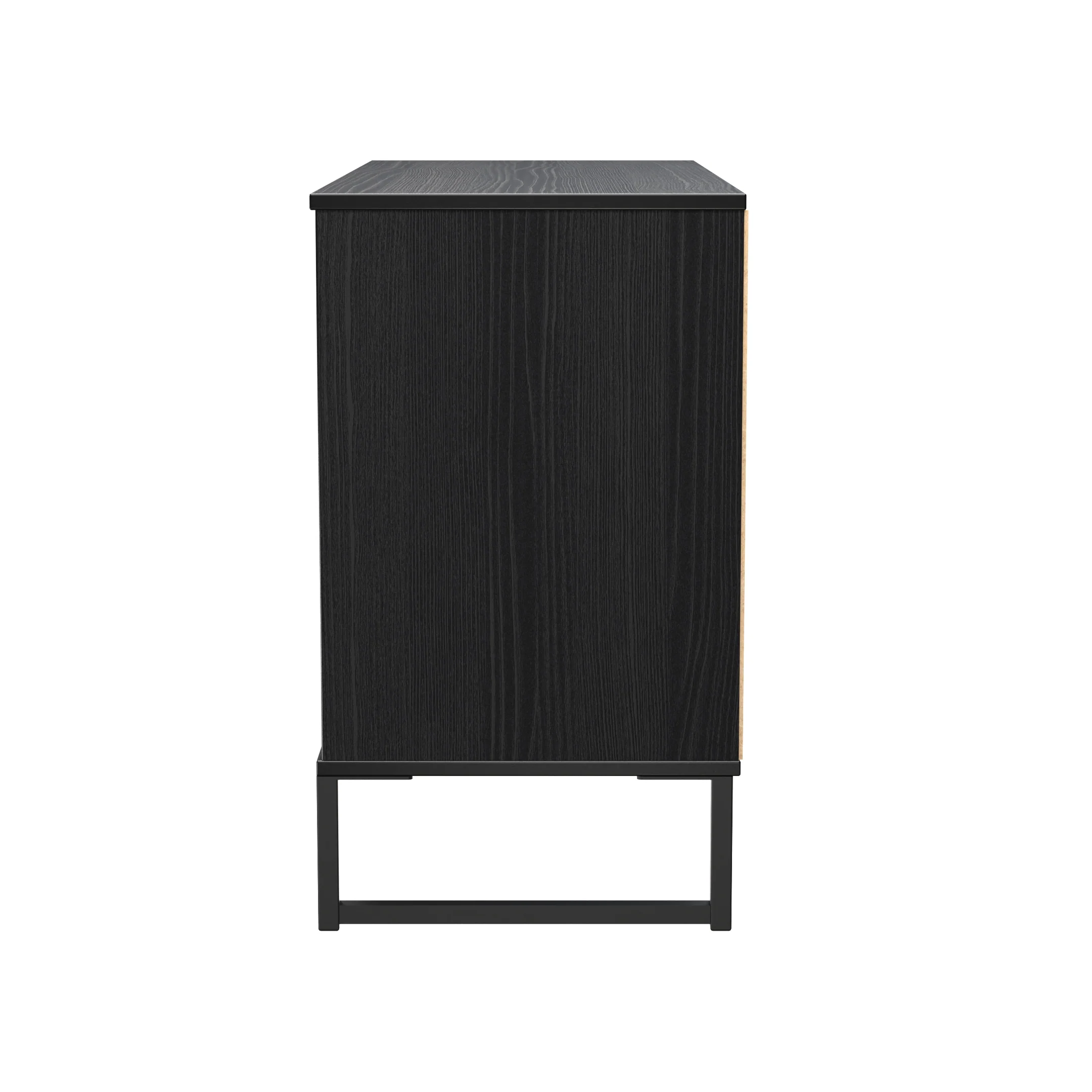 Fluted 3 Drawer TV Unit in Black Ash - Ready Assembled - Image 3