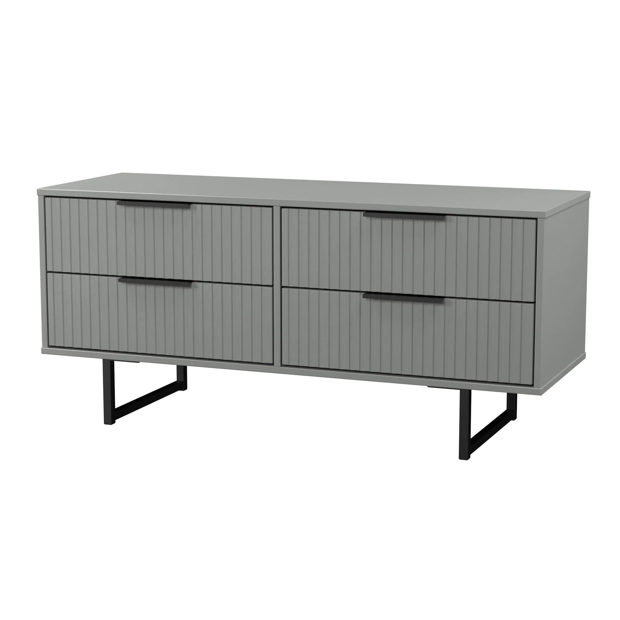 Fluted 4 Drawer Bedbox in Dusk Grey - Ready Assembled - Image 4