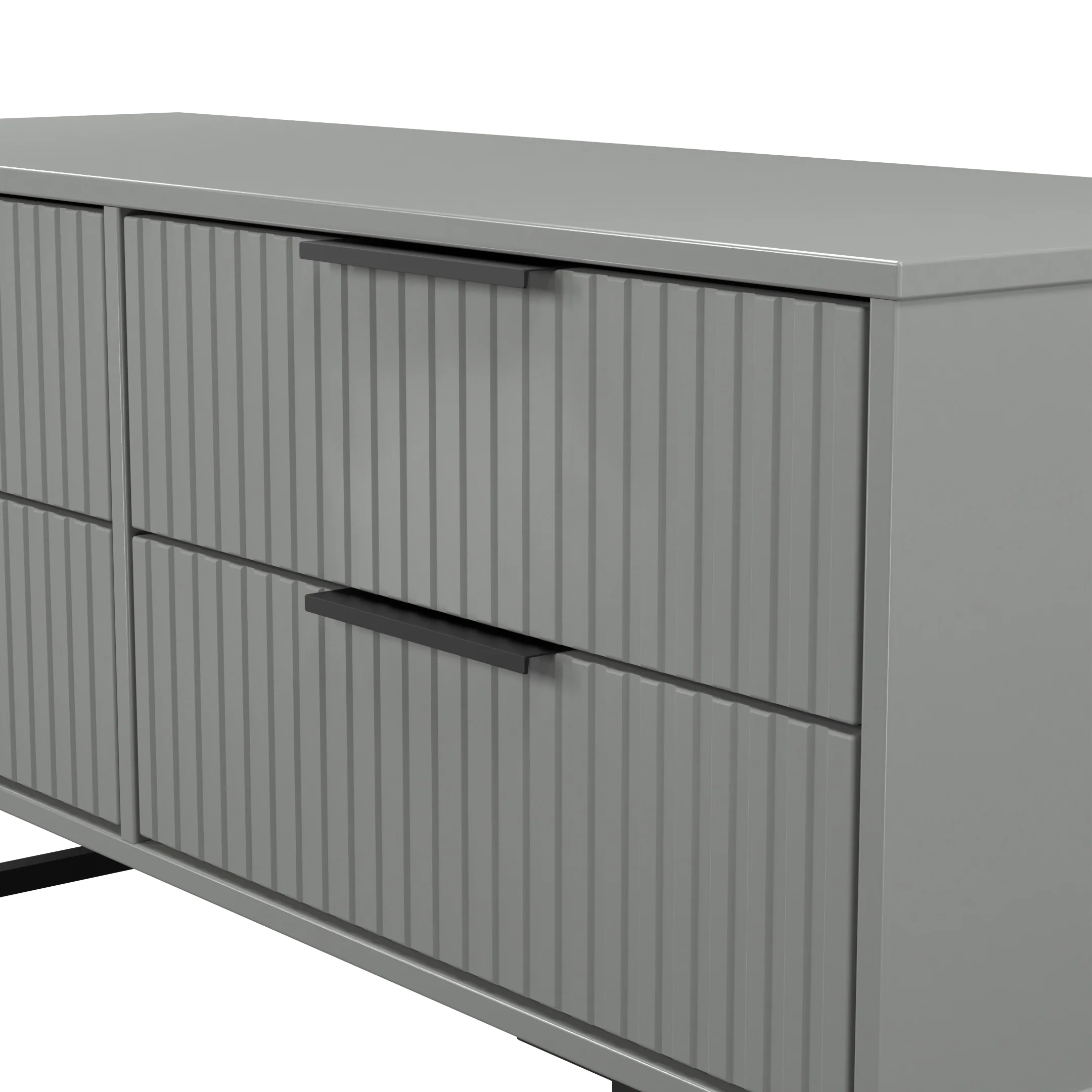 Fluted 4 Drawer Bedbox in Dusk Grey - Ready Assembled - Image 5