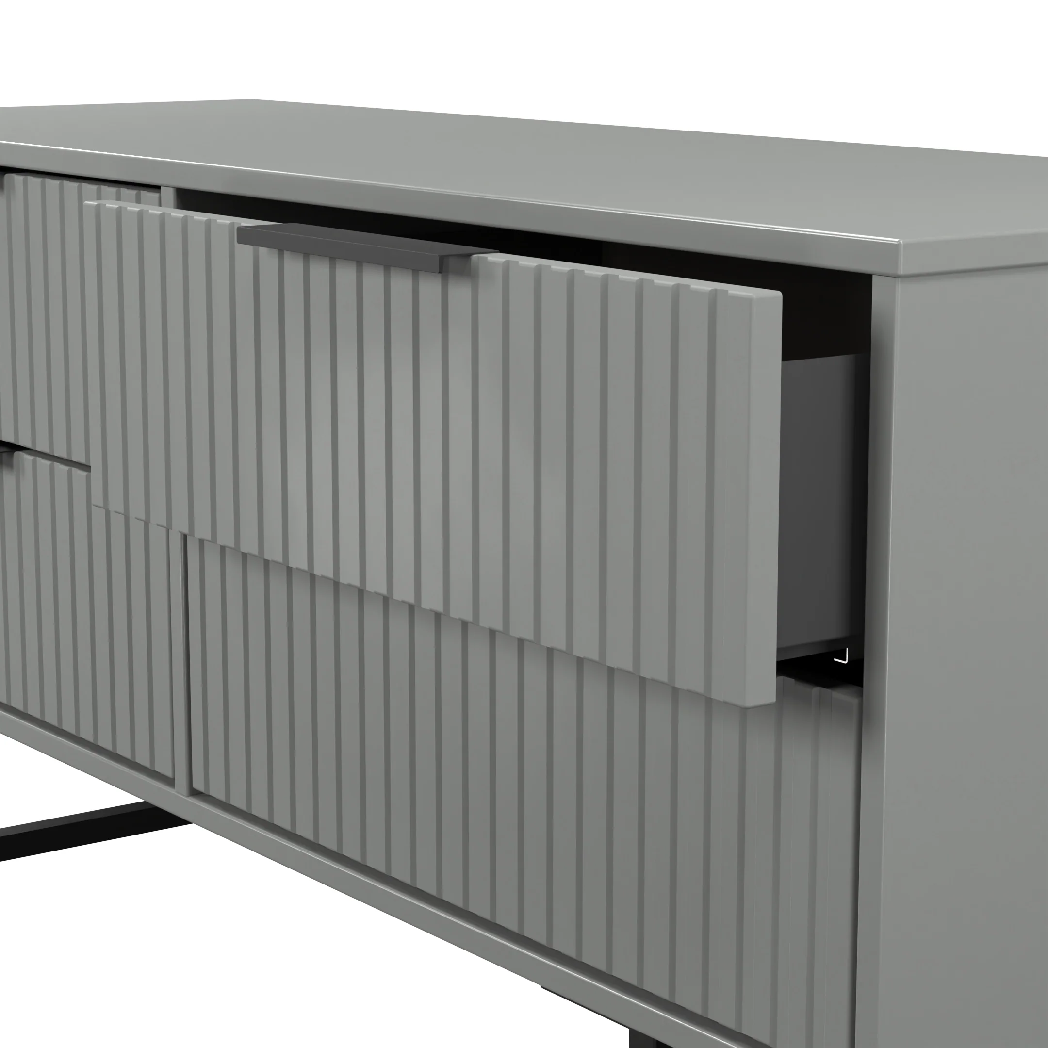 Fluted 4 Drawer Bedbox in Dusk Grey - Ready Assembled - Image 6