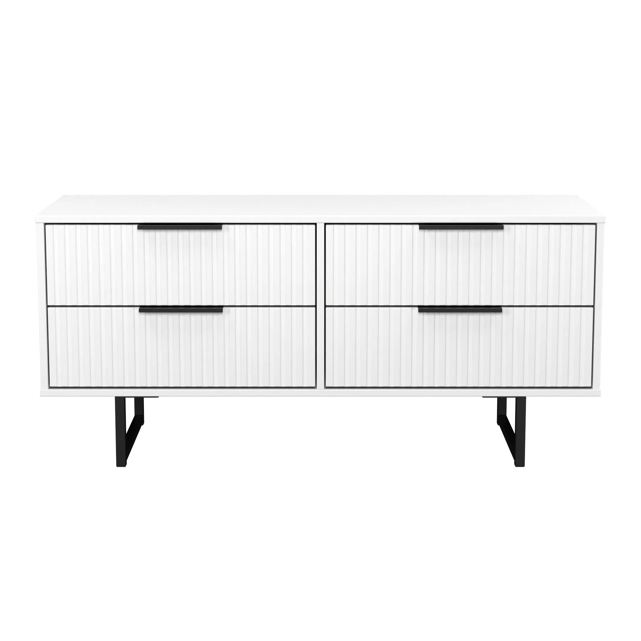 Fluted 4 Drawer Bedbox in White Matt - Ready Assembled - Image 2