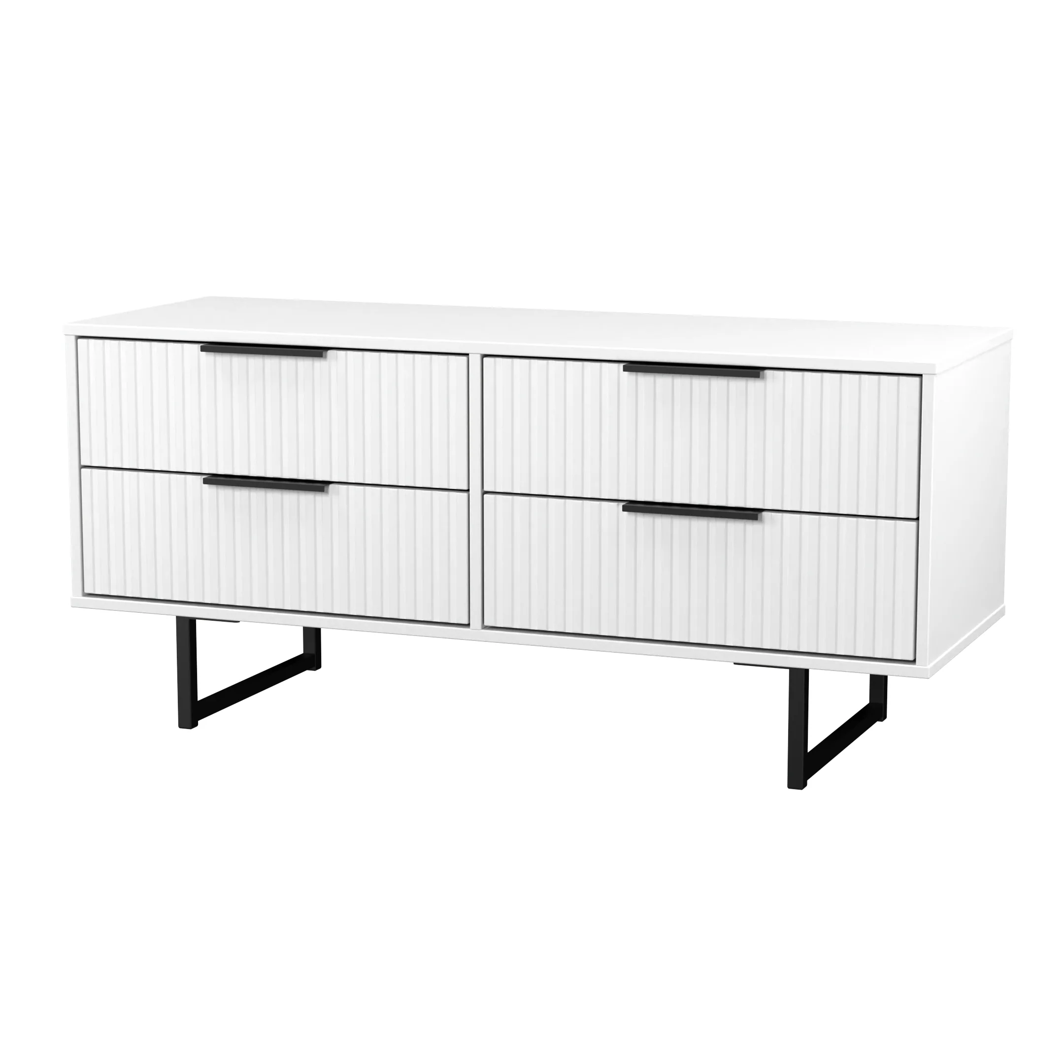 Fluted 4 Drawer Bedbox in White Matt - Ready Assembled - Image 4