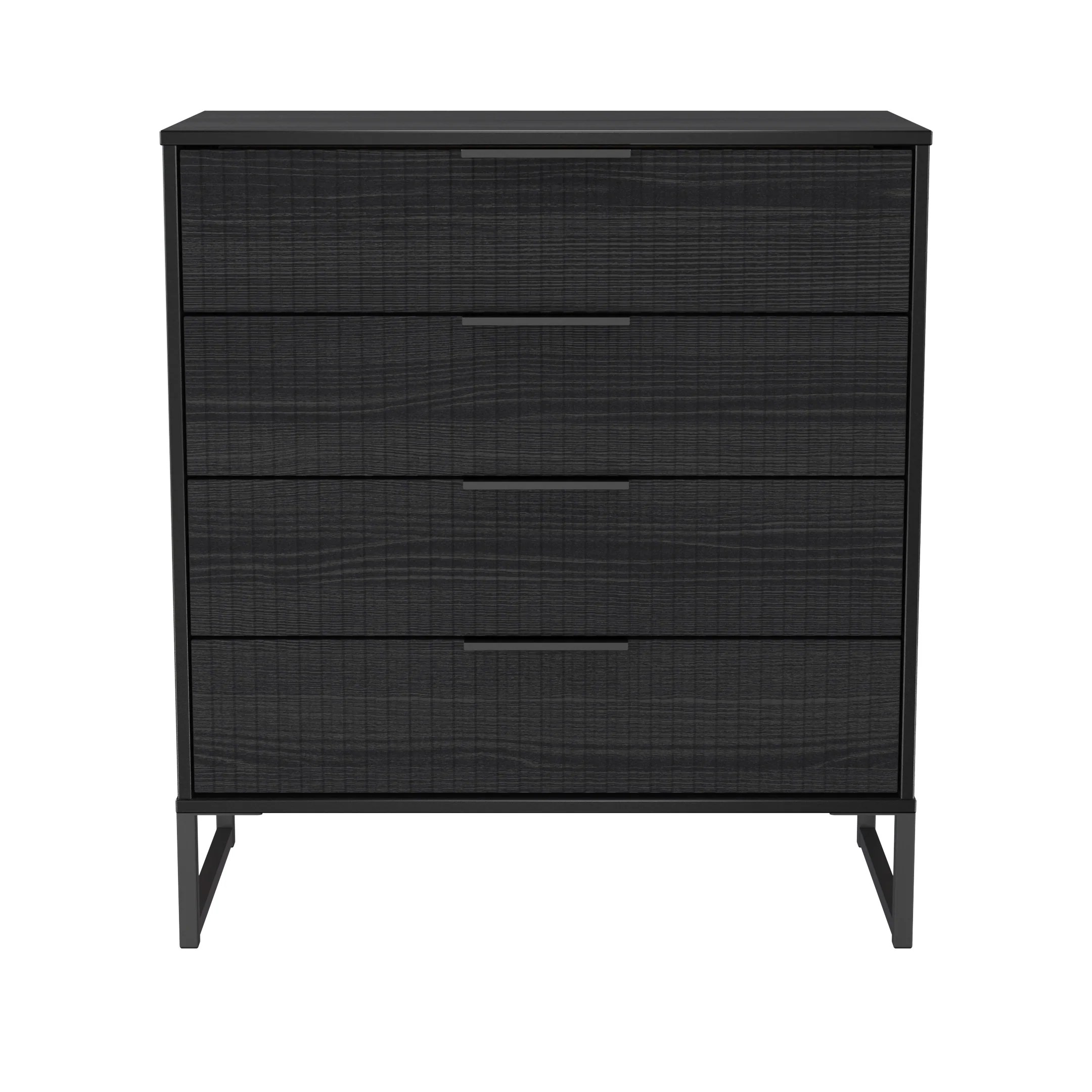 Fluted 4 Drawer Chest in Black Ash - Ready Assembled - Image 2