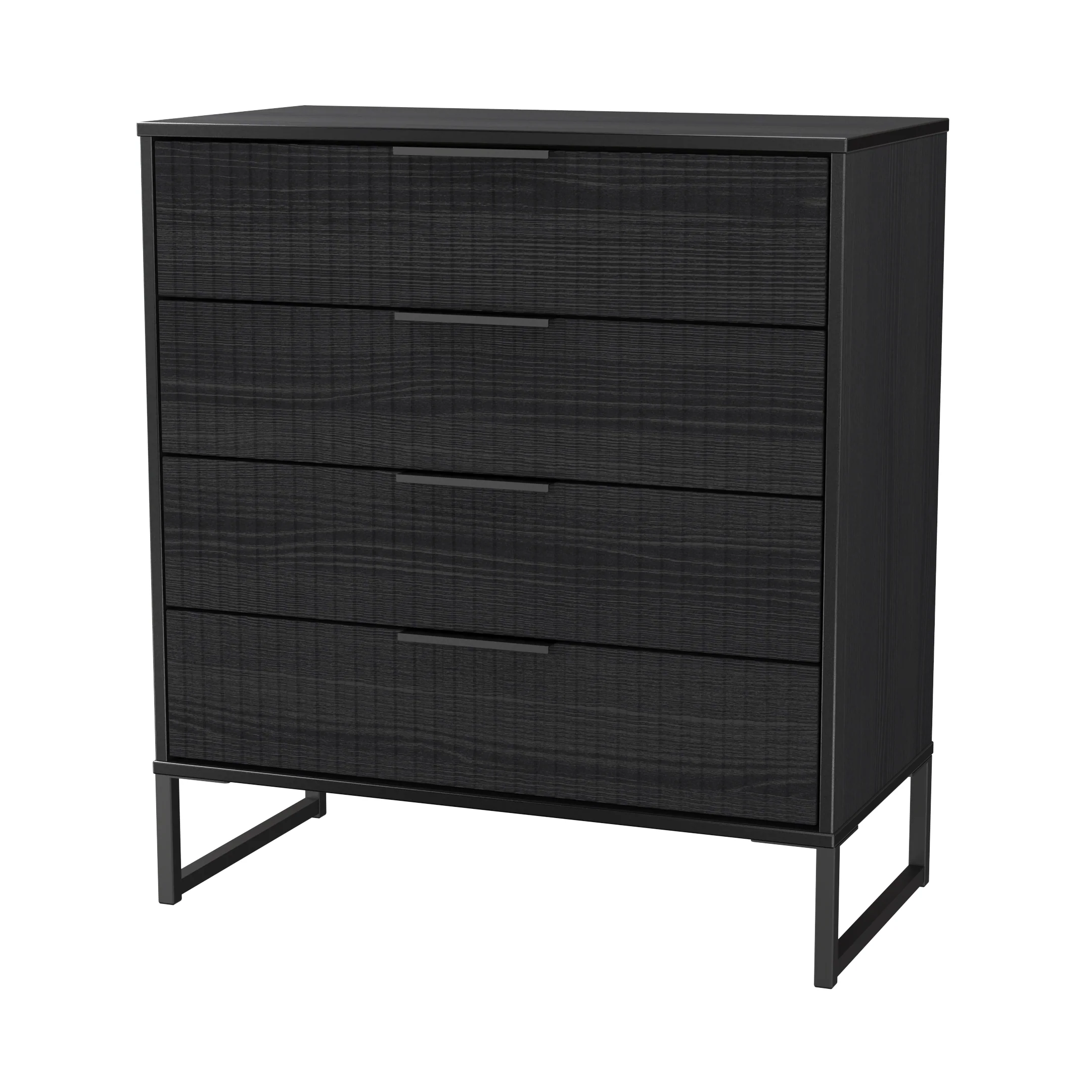 Fluted 4 Drawer Chest in Black Ash - Ready Assembled - Image 4