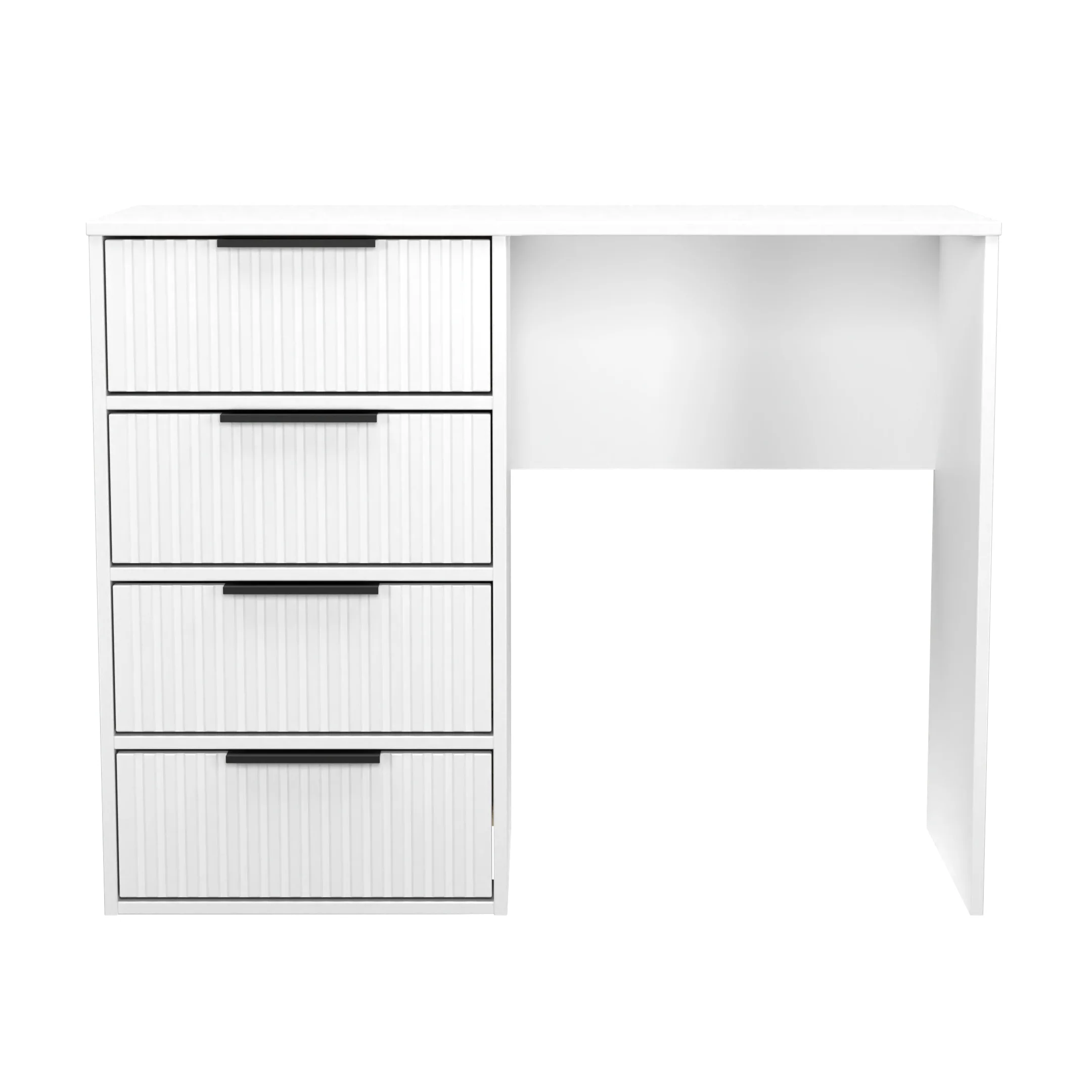Fluted 4 Drawer Vanity in White Matt - Ready Assembled - Image 2